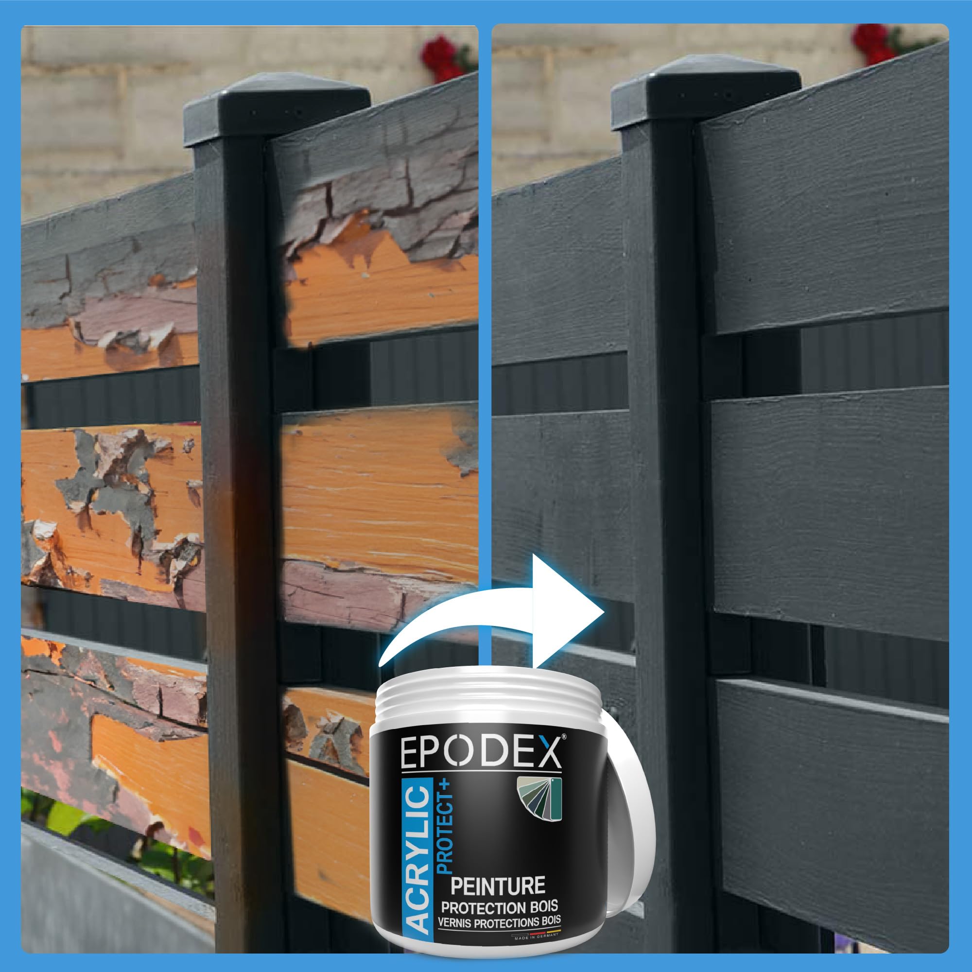 EPODEX ACRYLIC PROTECT+ Peinture bois - Gris silex - Pastel