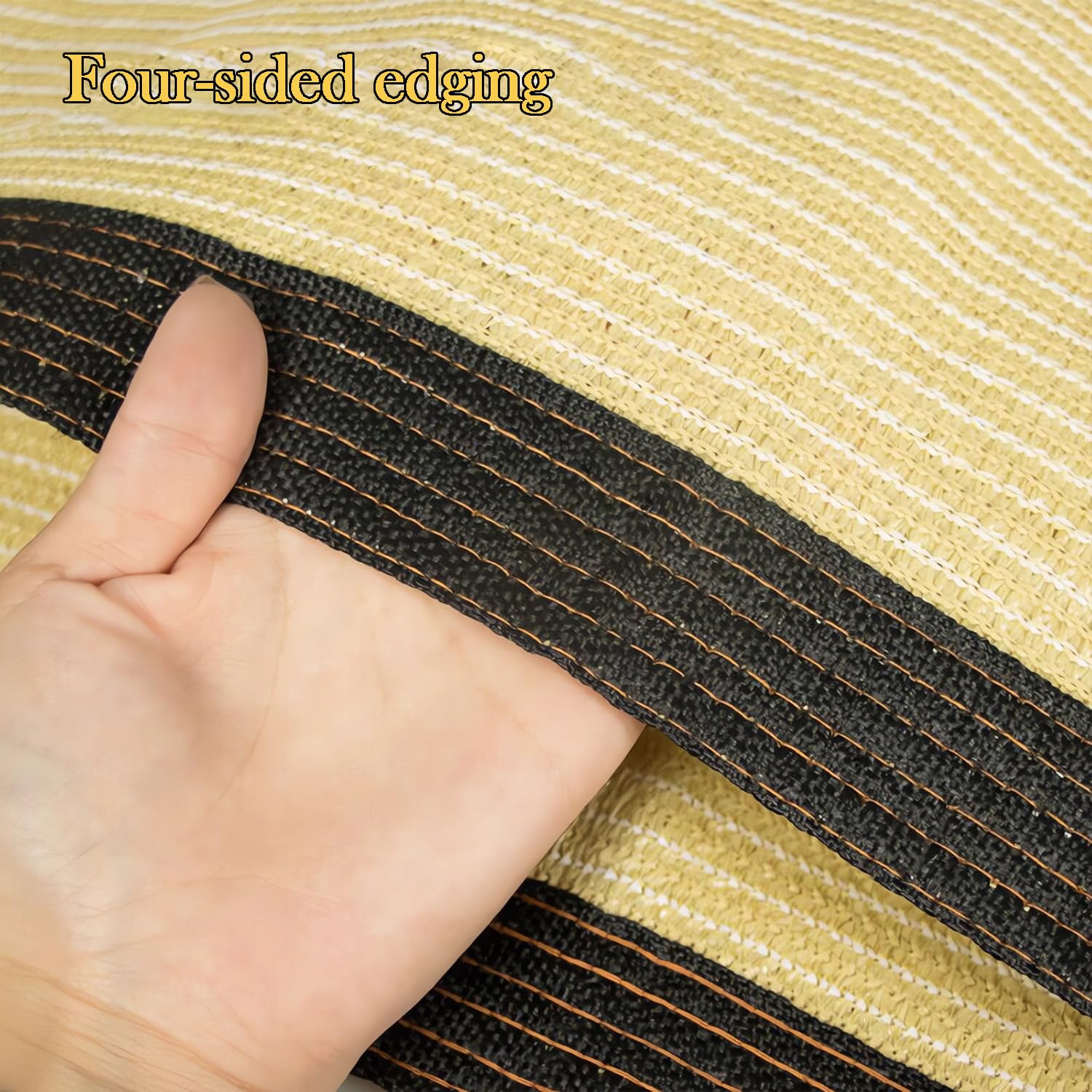 Sonnensegel,80-95% UV-Block Sonne 4x4m Schatten Segel mit Ösen Rechteckig Luftdurchlässig,Schattiernetz für Garten Innenhof Outdoor Terrasse Balkon GewäChshaus,Schattentuch,Beige