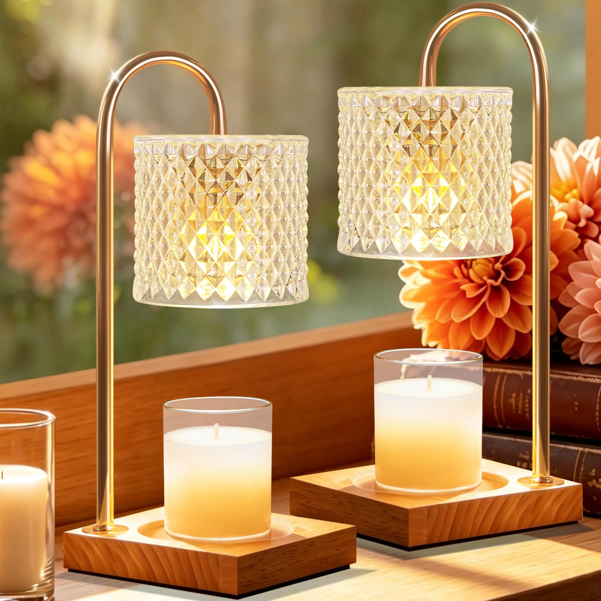 TigQiang 2 Pack Candle Warmer Lamp, Gifts for Women Mom House Warming Clear