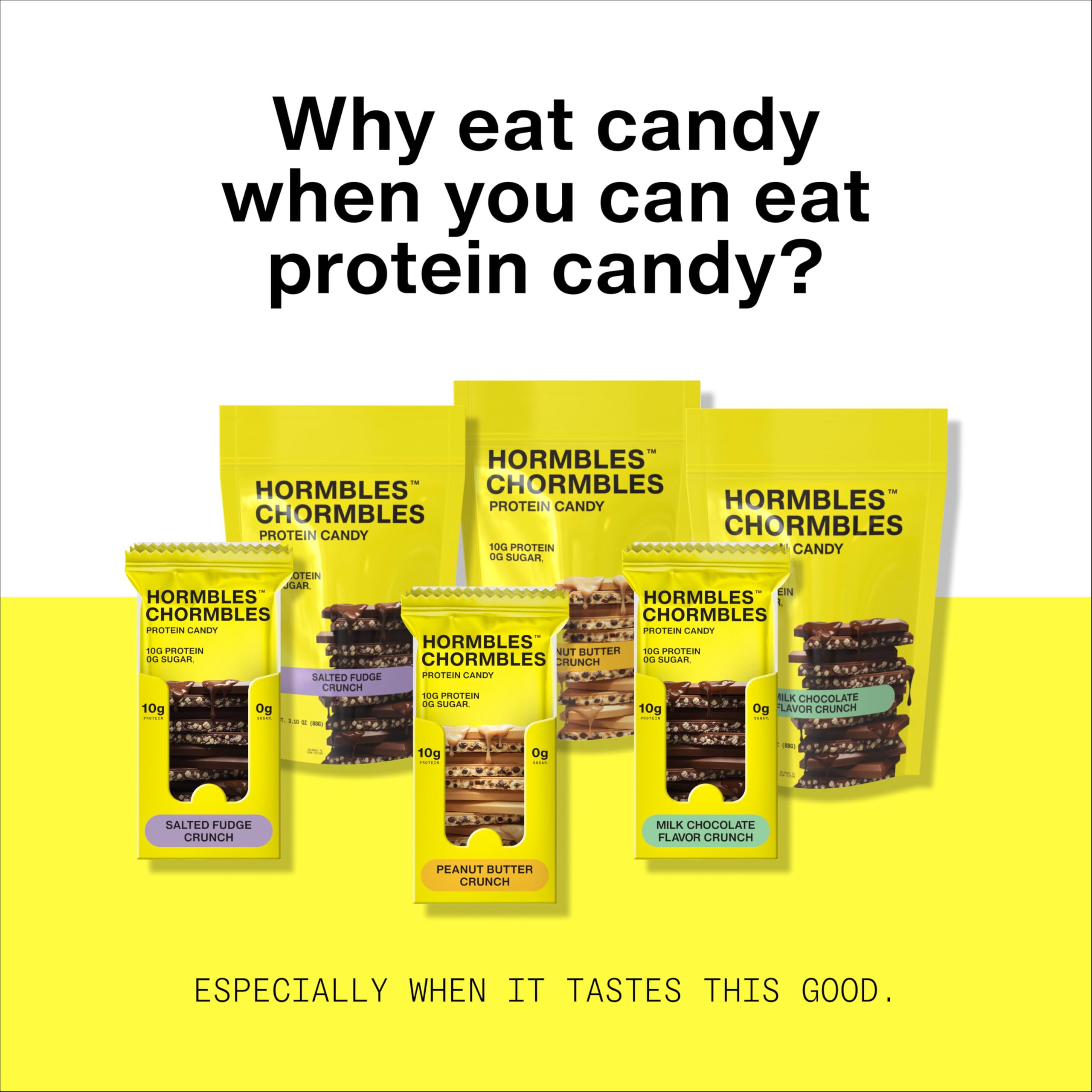 Hormbles Chormbles Protein Candy Bars Classic Milk 10g Protein 12 Pack | 0g Sugar 150 Calories Milk Chocolate with Crunchy Pieces Sugar Free Snack or Dessert 1.13 Oz Bars product thumbnail 8