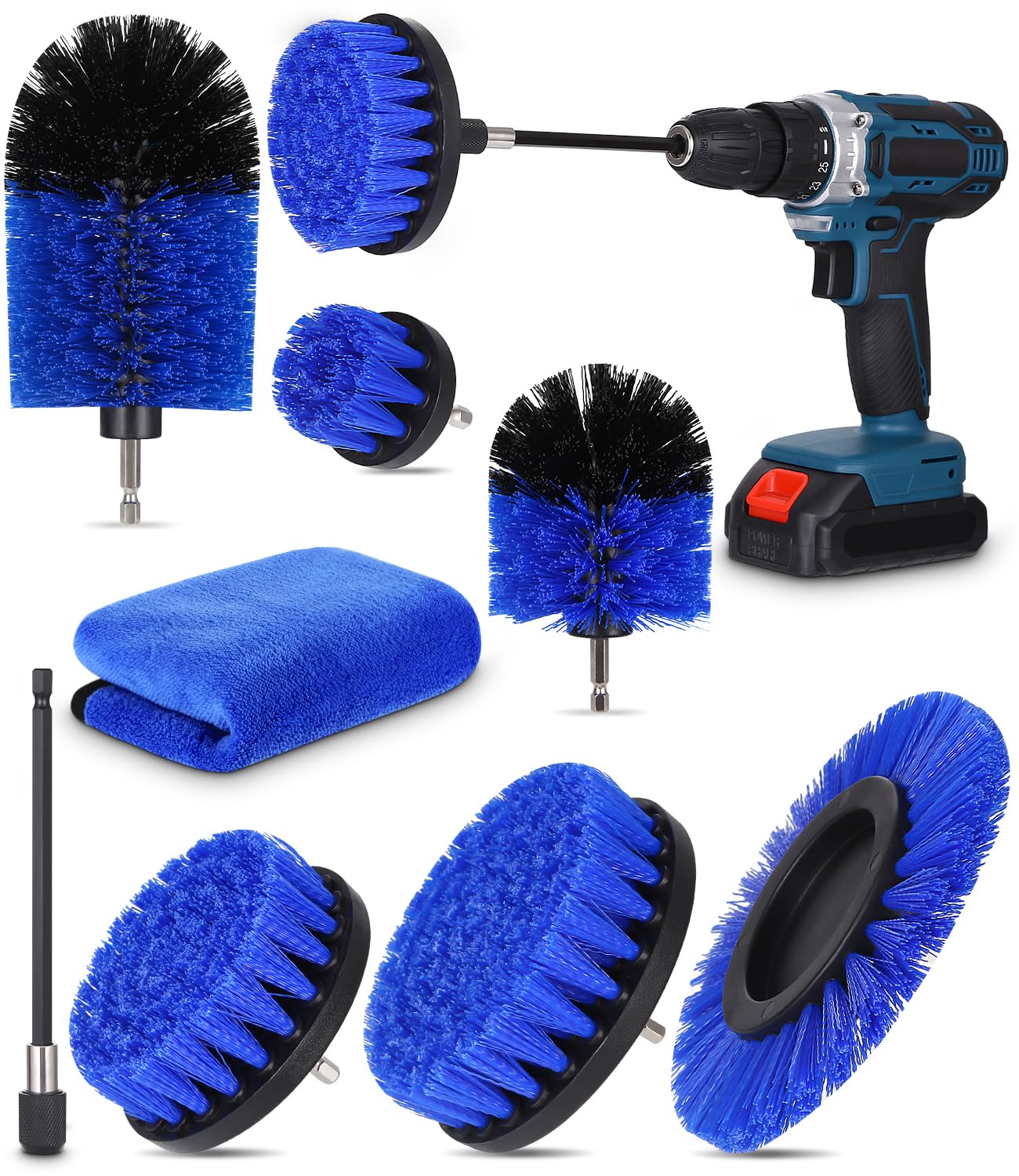 Spazzole per Trapano Elettrico 8pcs, Set di Spazzola Rotante Pulizia