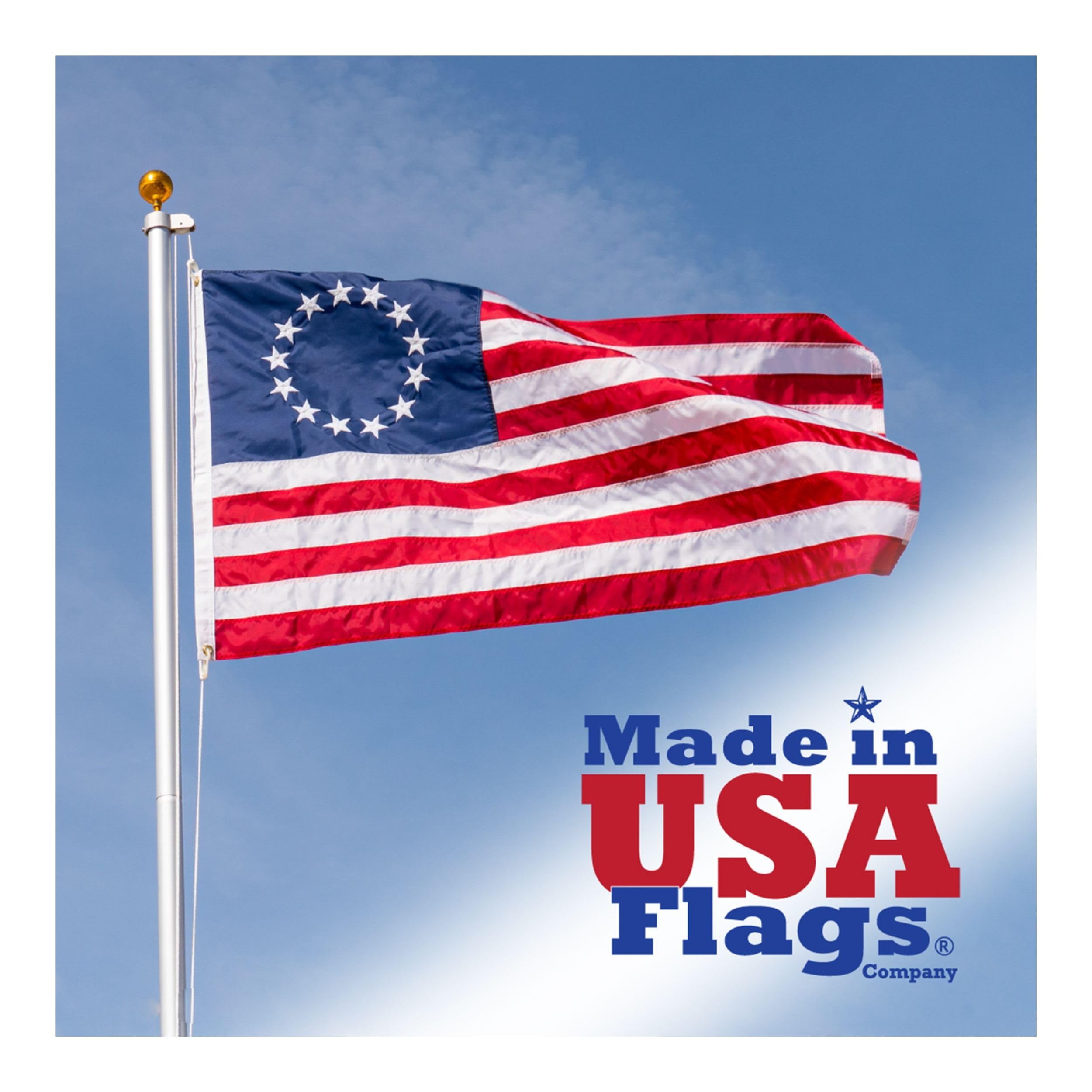 Amazon.com : Made in USA Flags Co - 3x5 Betsy Ross Flag - 13 Star