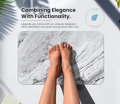Miniatura 6 de Kivi Tapetes de baño de piedra para baño - Alfombra de baño de piedra para ducha - Alfombra de baño de secado rápido absorbente de piedra, alfombra
