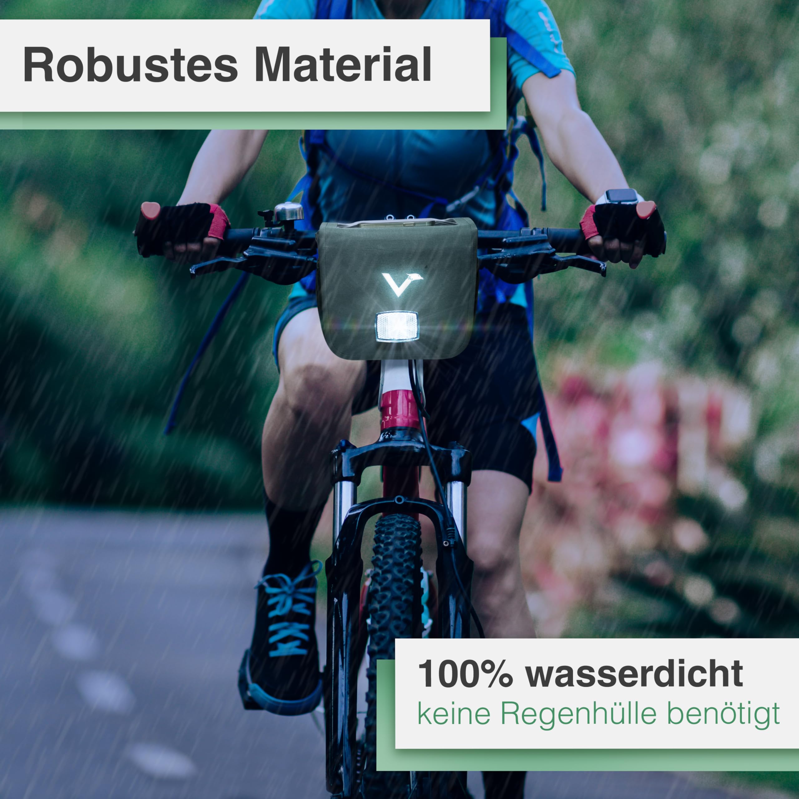 Valkental® x KLICKfix® - Fahrradtasche Lenker [7L Volumen] - Lenkertasche Ebike - Fahrradtasche Vorne - mit Magnetverschluss & Inkl. Handyfach - Wasserfest