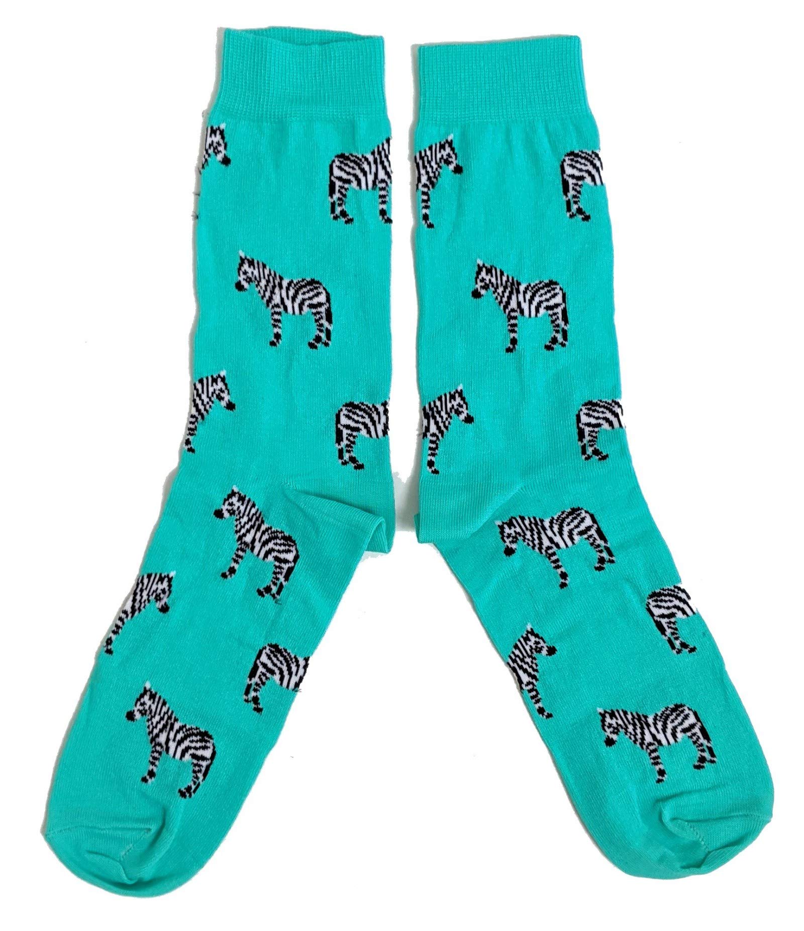 Sock Shack Men's Green A Dazzle Of Zebras Socks 6-11 Uk / 39-45 Eur / 7-12 Us