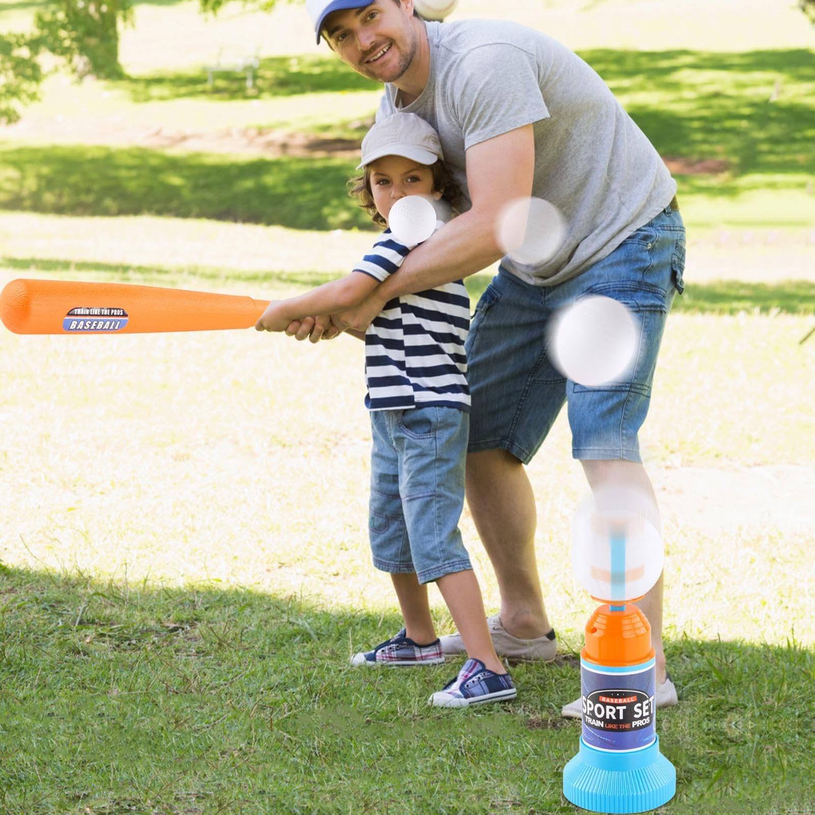 T Ball Set Für Kleinkinder - Kinder Baseball -T -Shirt Mit Fledermaus Und Stand | Batting -Übungsspiel Mit Pitching Machine, Outdoor Backyard Tee Ball Starter -Set Für jungenn Und Mädchen Alter 3+