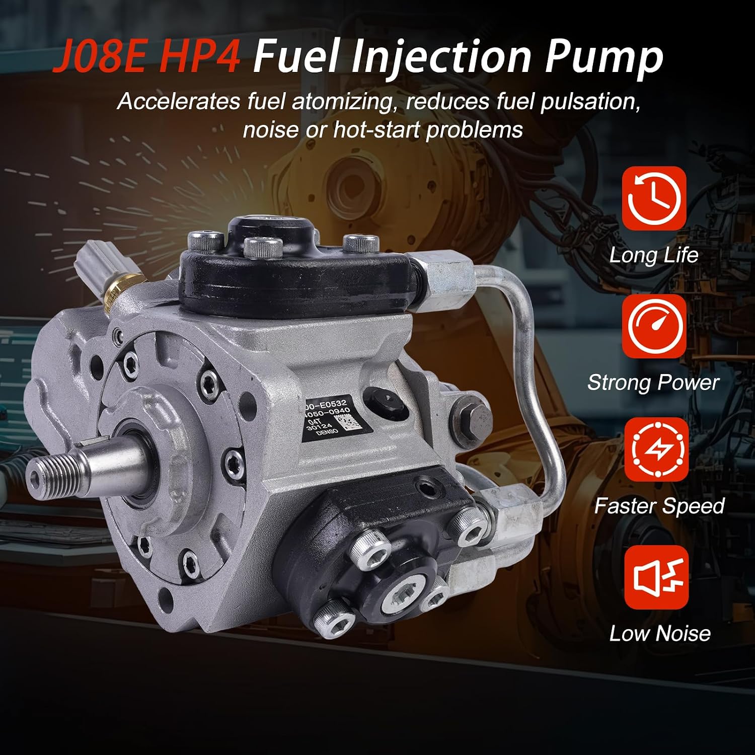 294050-0940 294050-0941 294050-0942 22100-E0530 22100-E0532 Fuel Injection Pump for Hino J08E Engine 2011-15 6 CYL 500 Euro 4 4D56 Trucks