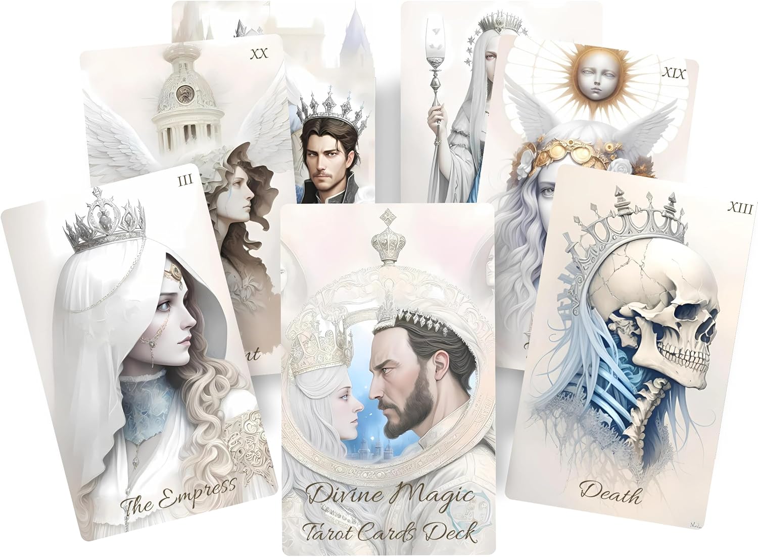 Divine Magic Tarot Cards Deck. Royal Fantasy Fortune Telling and Divination Cards