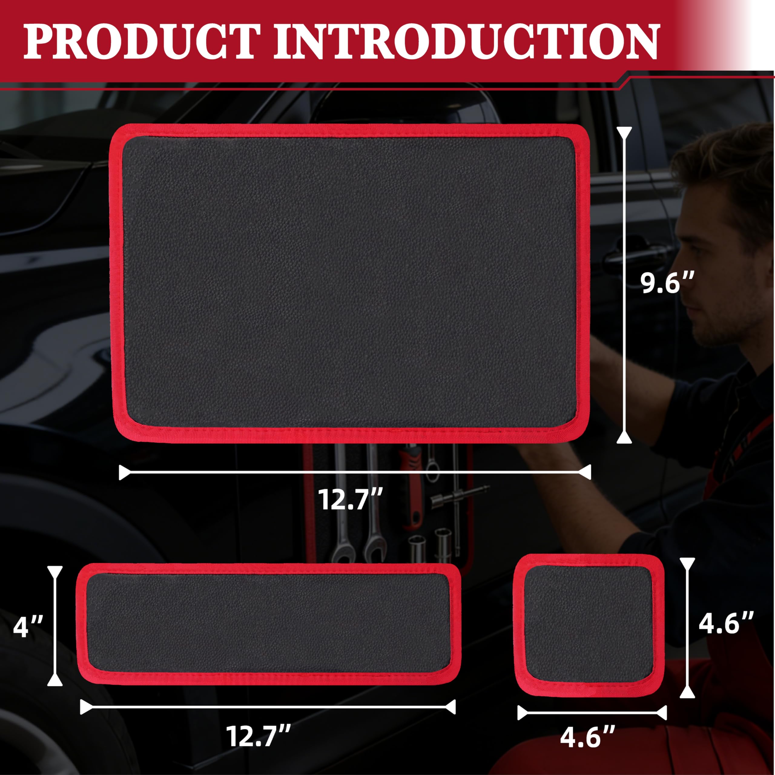 Magnetische Werkzeugmatte, 3 PC Magnetische Matte für Werkzeuge, Flexible Magnetische Matte & Tray Halter mit PVC, Heavy Duty Magnetische Teile Halter, Magnetischer Werkzeughalter für Garage