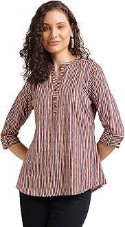 NAINVISH Tops for Women Printed Regular Fit Shirt Top for Women|Tops for Women Stylish Latest|Office Wear Tops for Women|Cotton Blend Tops for Women