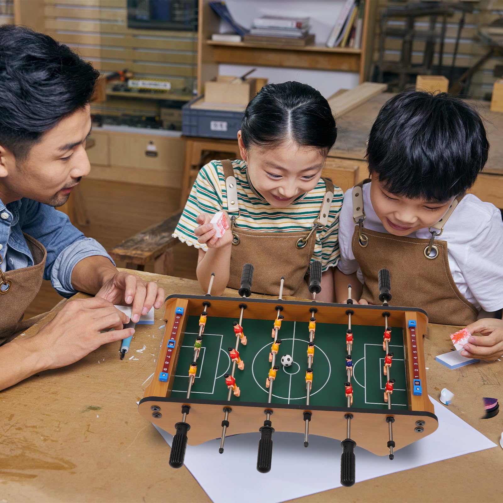 Gioco Interattivo Calcio da Tavolo e Famiglie, Resistente in Plastica e Acciaio Inox, Divertente e Robusto per Uso Domestico