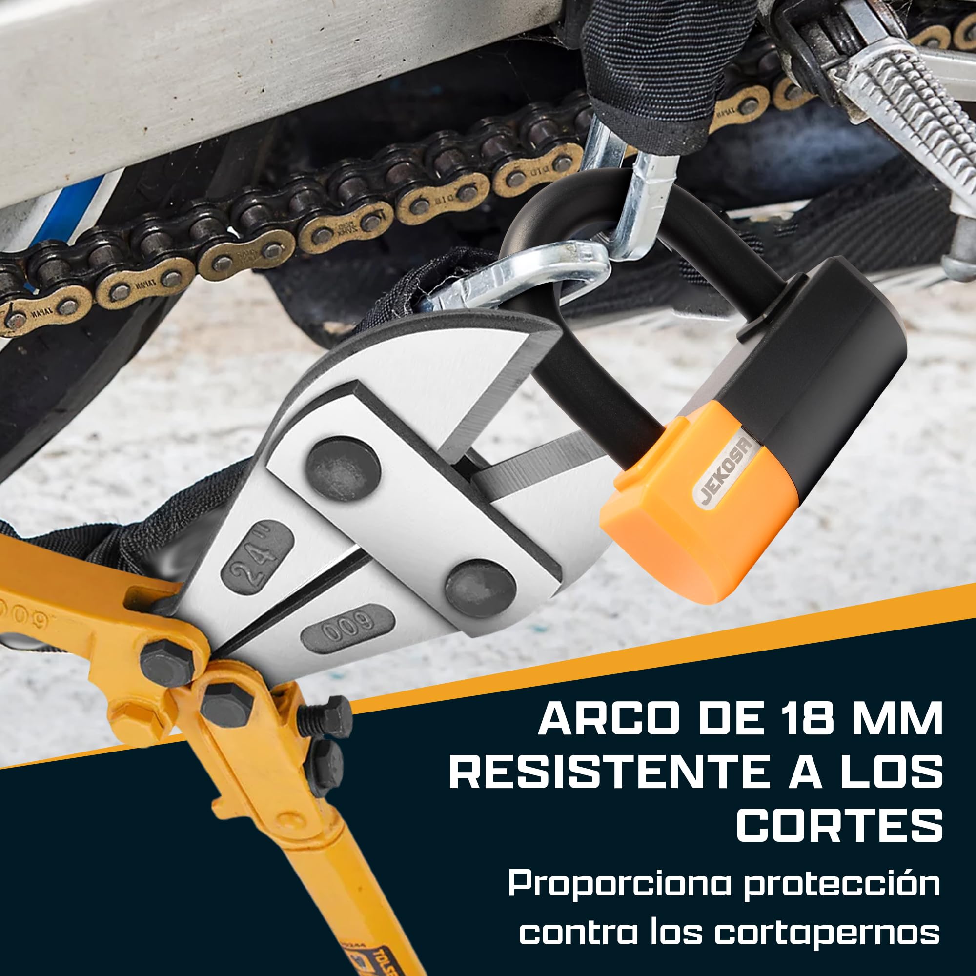 PBL110 Candado bici u de alta resistencia con 5 llaves, Arco de acero resistente a cortes de 18 mm, Resistente a la intemperie | Candados en U motocicletas, bicicletas