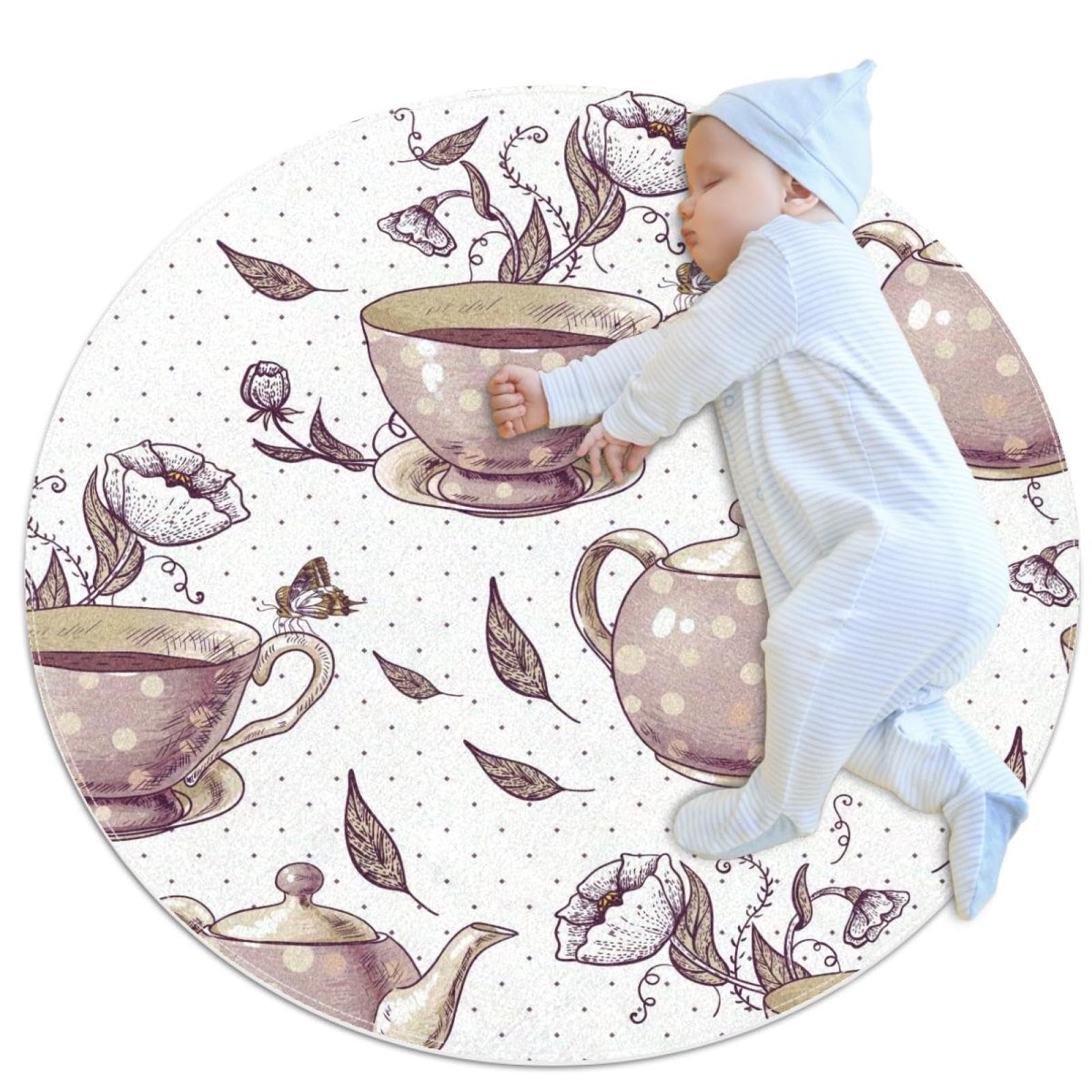 Tapis de salle de bain antidérapant de 1m de diamètre lavable et résistant