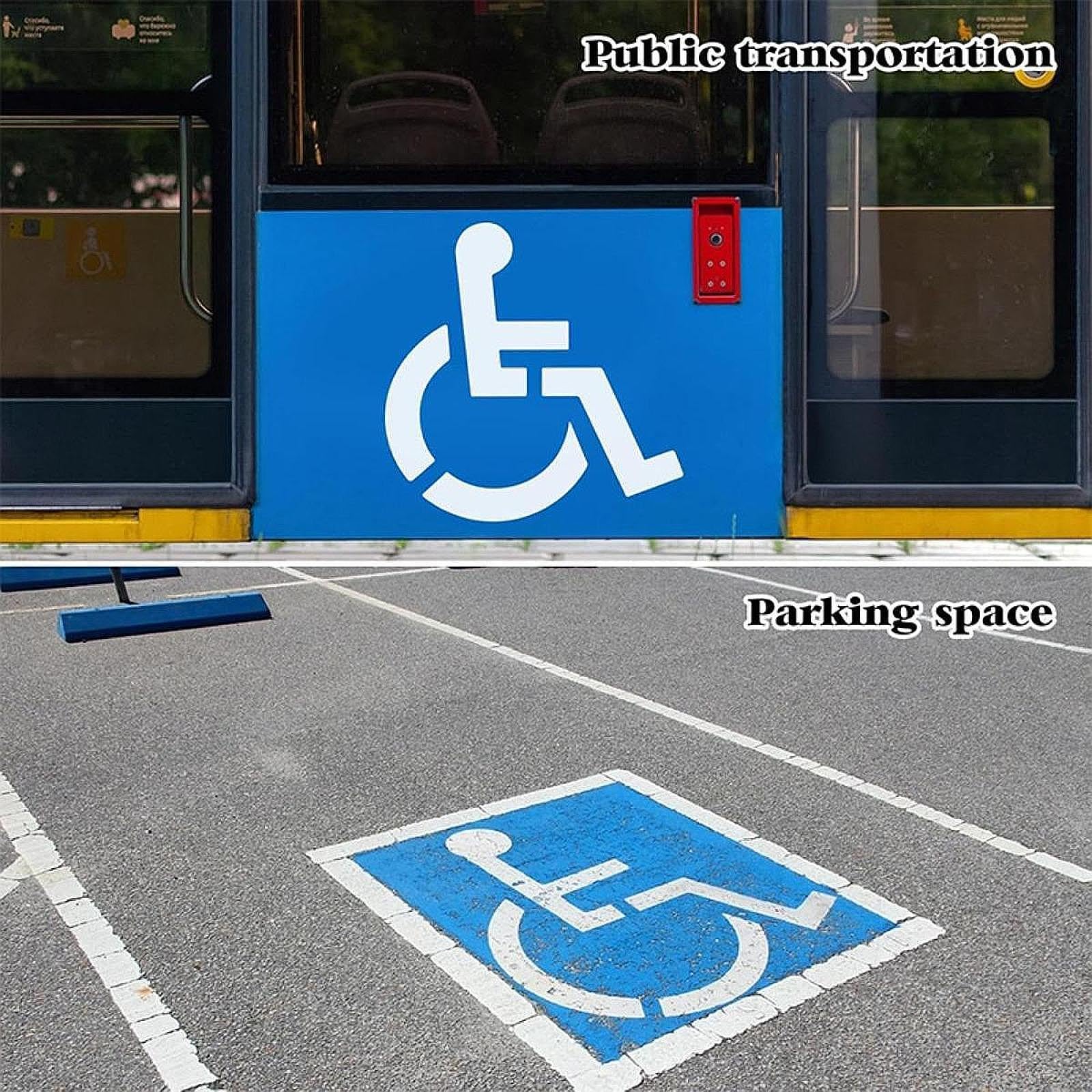 F Fityle Plantilla señalización para estacionamiento discapacitados, garaje, hormigón reutilizable, plegable, fácil usar, silicona, flexible,
