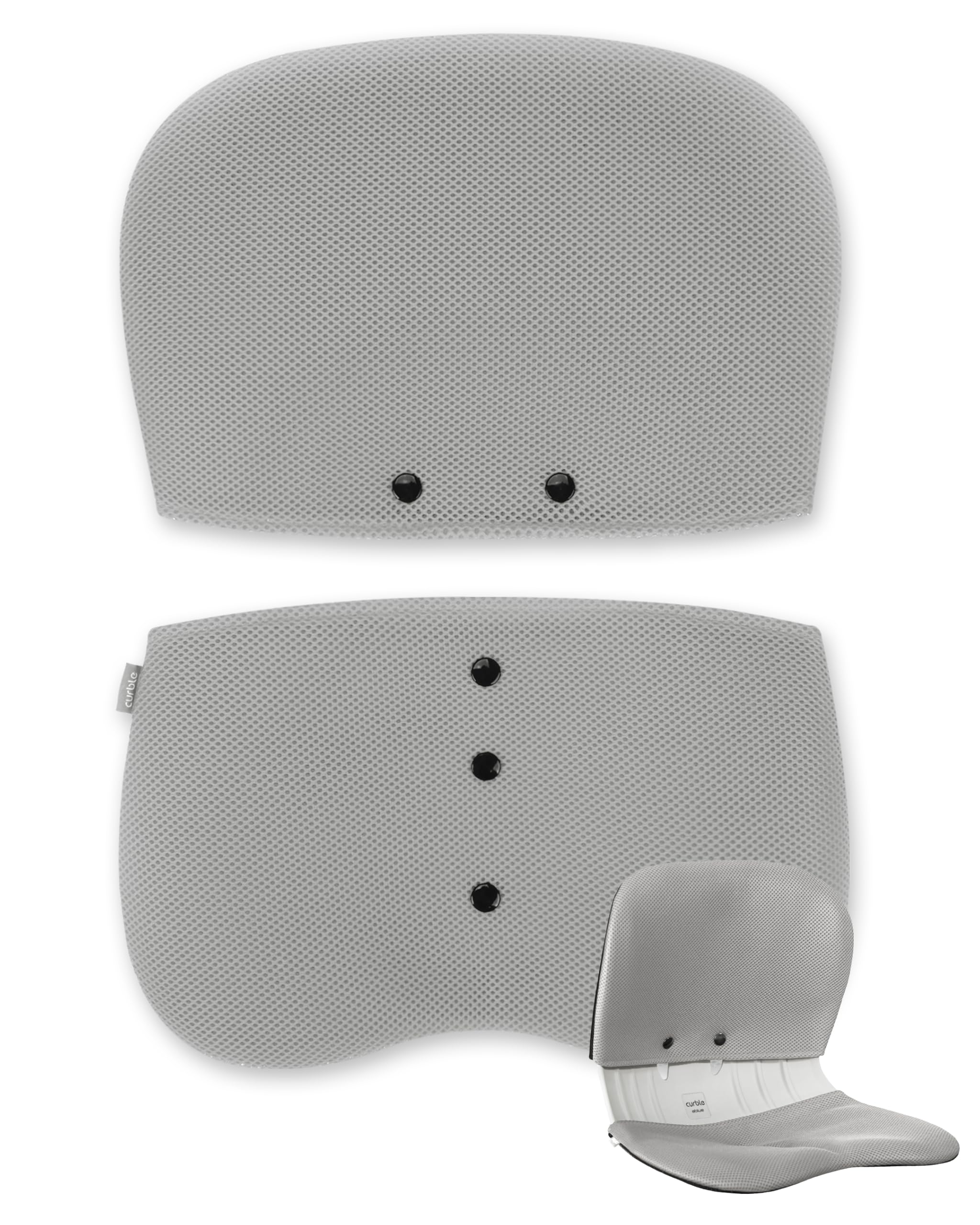 curble Wider Cover, Detachable Cover for Teenager Chair, Ergonomic Chair Back Support and Lumbar Support (Cover Grey)