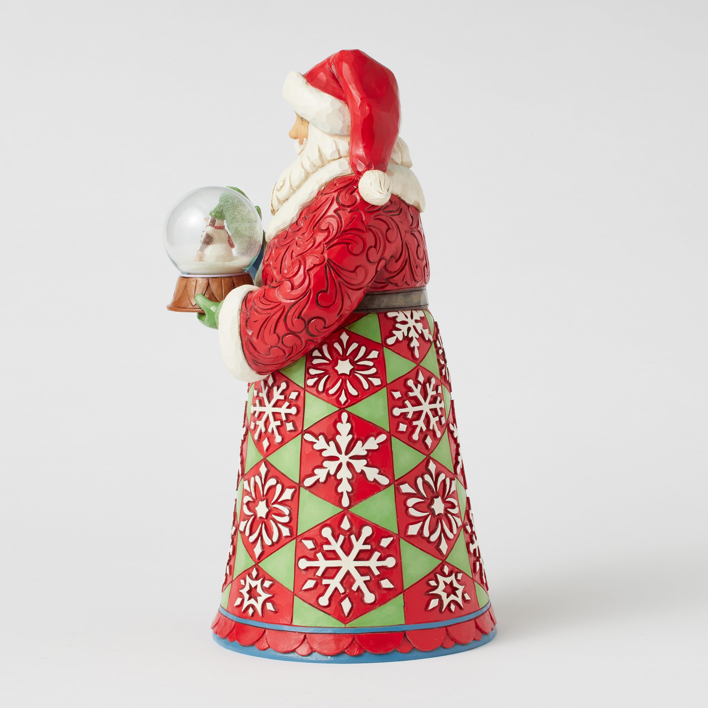 Enesco Jim Shore Heartwood Creek - Figura de Papá Noel sosteniendo un Mini muñeco de Nieve, 10.63 Pulgadas, Multicolor
