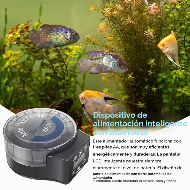 Foto 5 de 7 de Comedero automático para peces para acuario, comedero automático para acuario, 140 ml