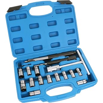 Injector Cutter Set for Injector Sealing Surfaces Cutter Tool Set 17 Pieces