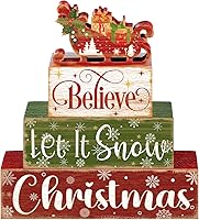 Vista 10 de 4 piezas de madera de señal de mesa de Navidad Natividad señal de madera Noche Santa señal decorativa señal de mesa de Navidad bandeja escalonada