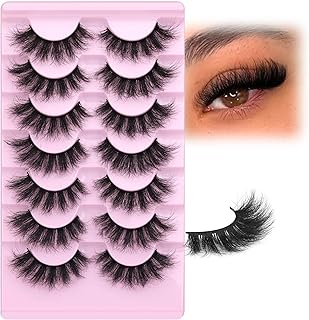 EYDEVRO Pestañas postizas esponjosas de visón...