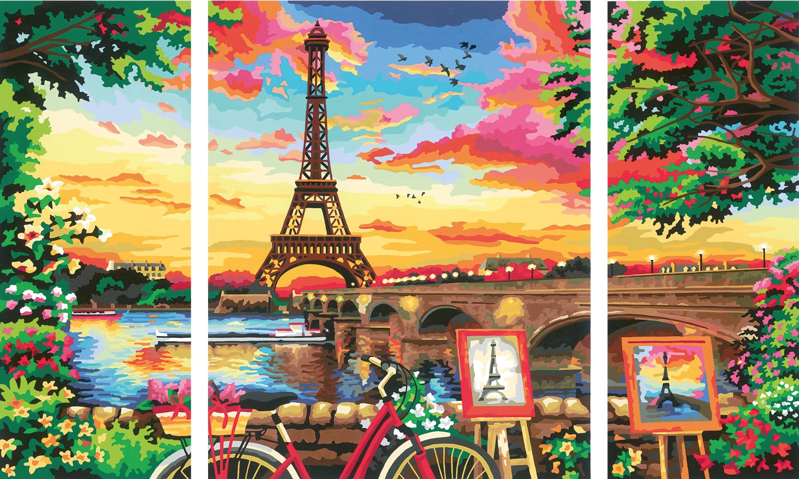 Ravensburger – CreArt format 80x50cm – Triptyque – Paysage des Cinque Terre Italie – Loisir créatif – Peinture par numéros adulte - Activité détente et créative – Dès 12 ans – 23529