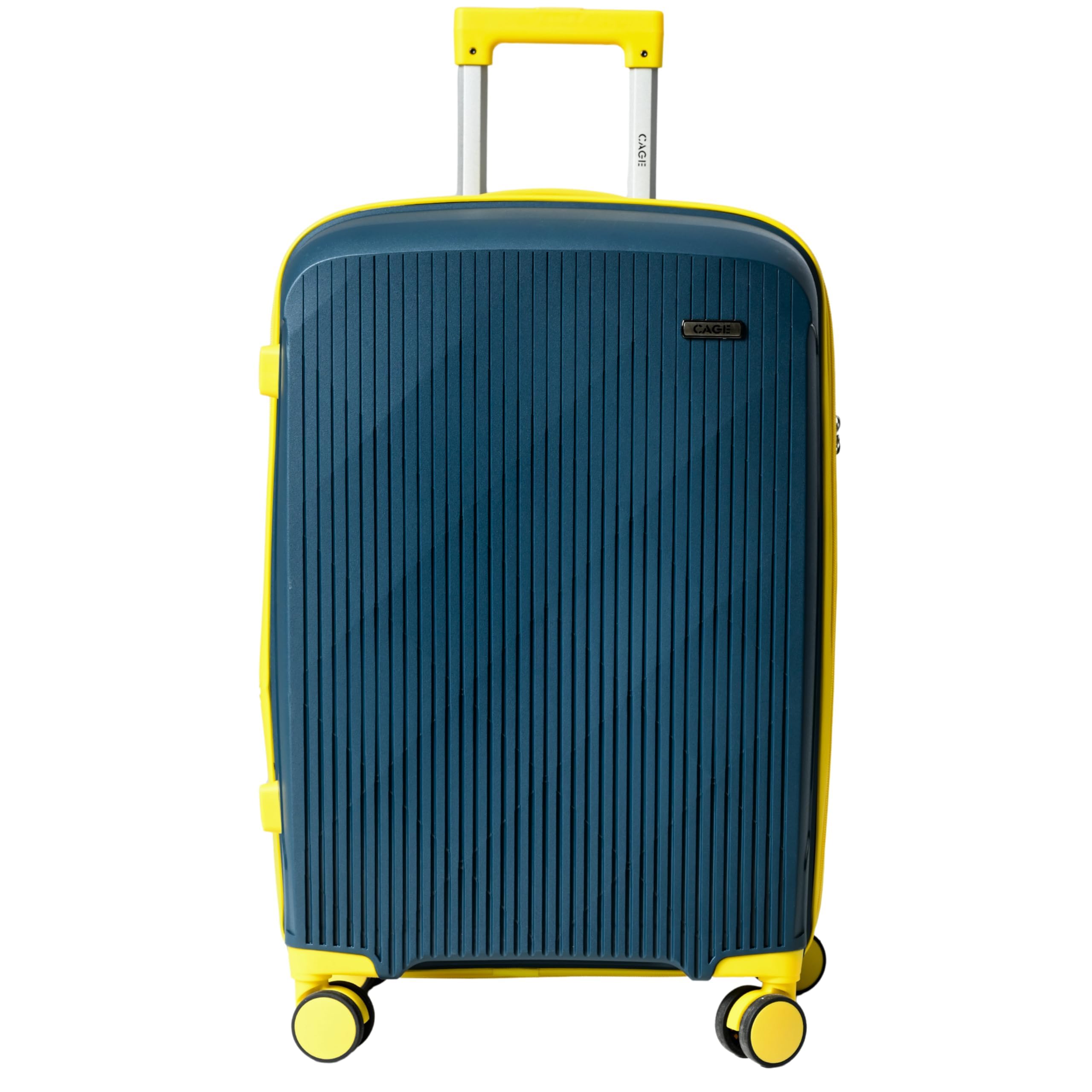 Large Check-in Luggage Trolley Bag for Travel, Polypropylene Hard Suitcase with 8 Spinner Wheels, Lightweight Travel Luggage, 77 cm, Lime Sapphire-image-41