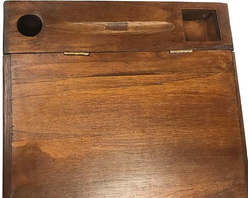 Vista 3 de Escritorio de regazo de madera para viajar, estilo vintage antiguo