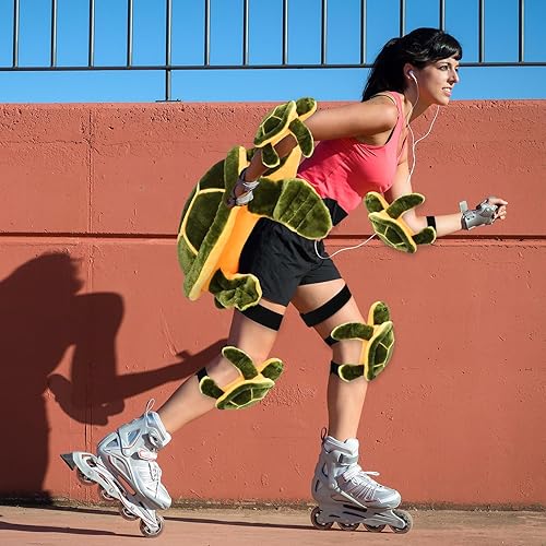 Miniatura 6 de Liliful Juego de 5 almohadillas de tortuga para snowboard, protector de snowboard, incluye almohadilla de cadera de esquí 3D con rodilleras,