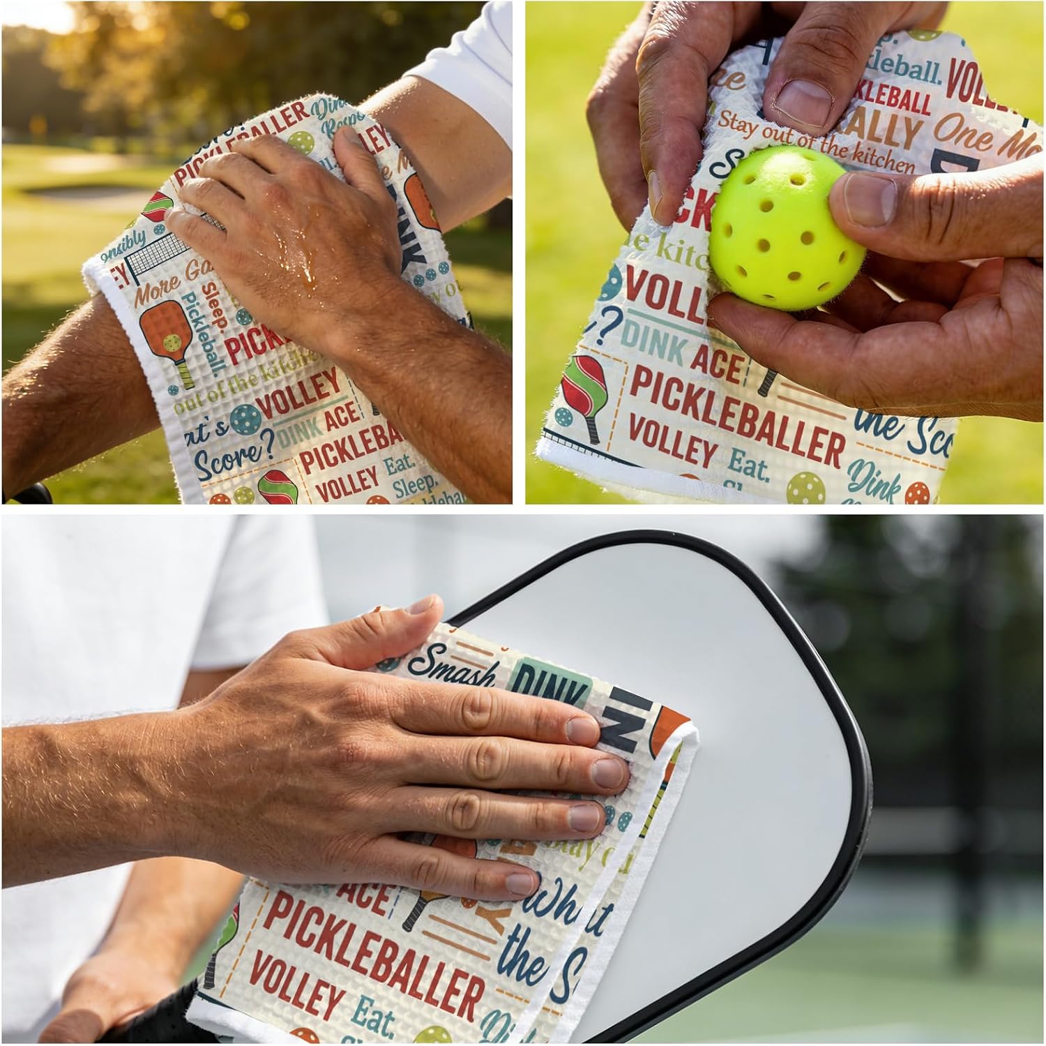CUTHOLLOW Vintage Pickleball Paddle Towel, Microfiber Pickleball Towel image 4