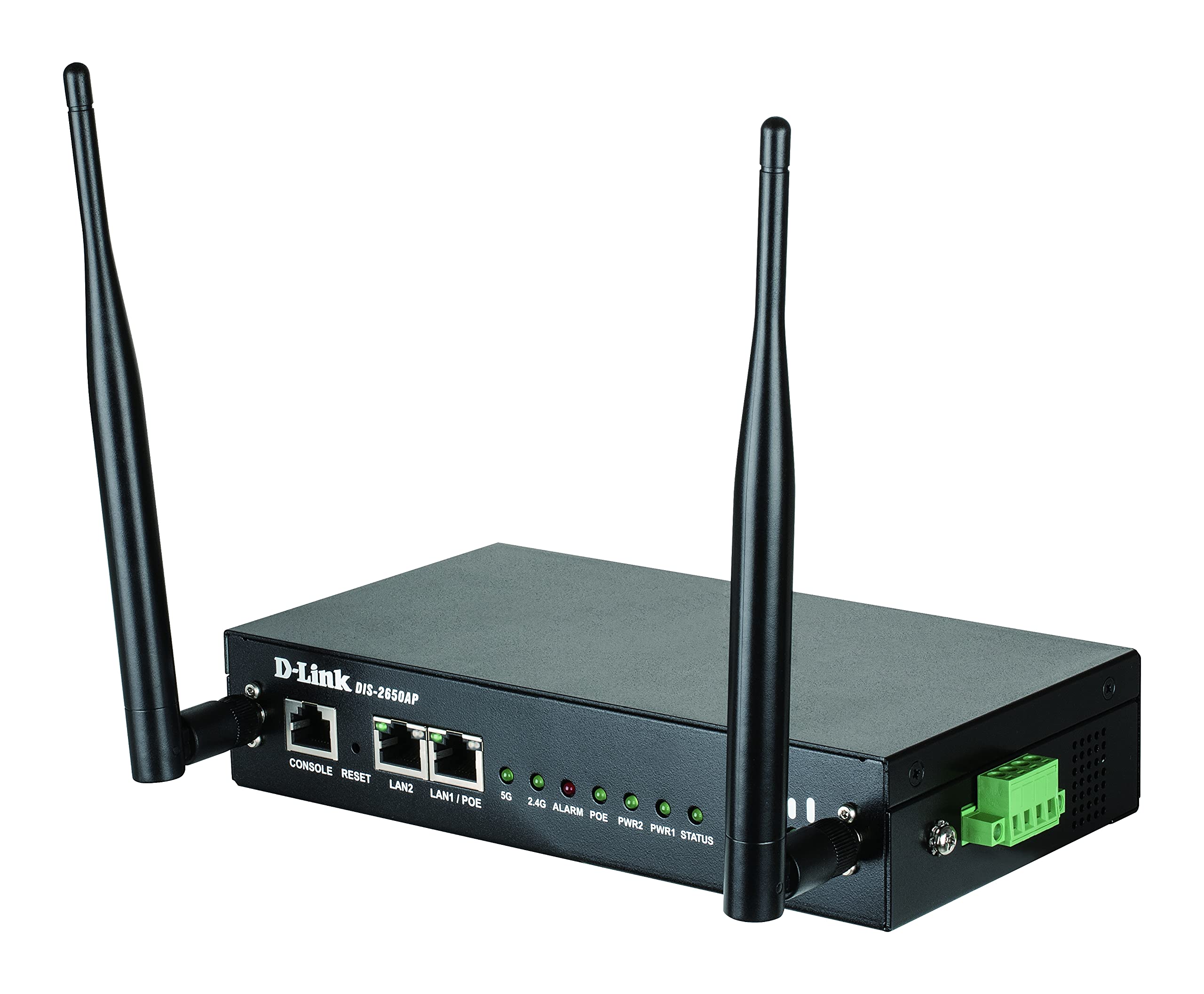 D-Link DIS-2650AP Access Point industriale AC1200 Wave 2, MU-MIMO, PoE, doppio ingresso di alimentazione, protezione da sovratensioni 2 kV, gestione centralizzata, bridge o client wireless, barra DIN