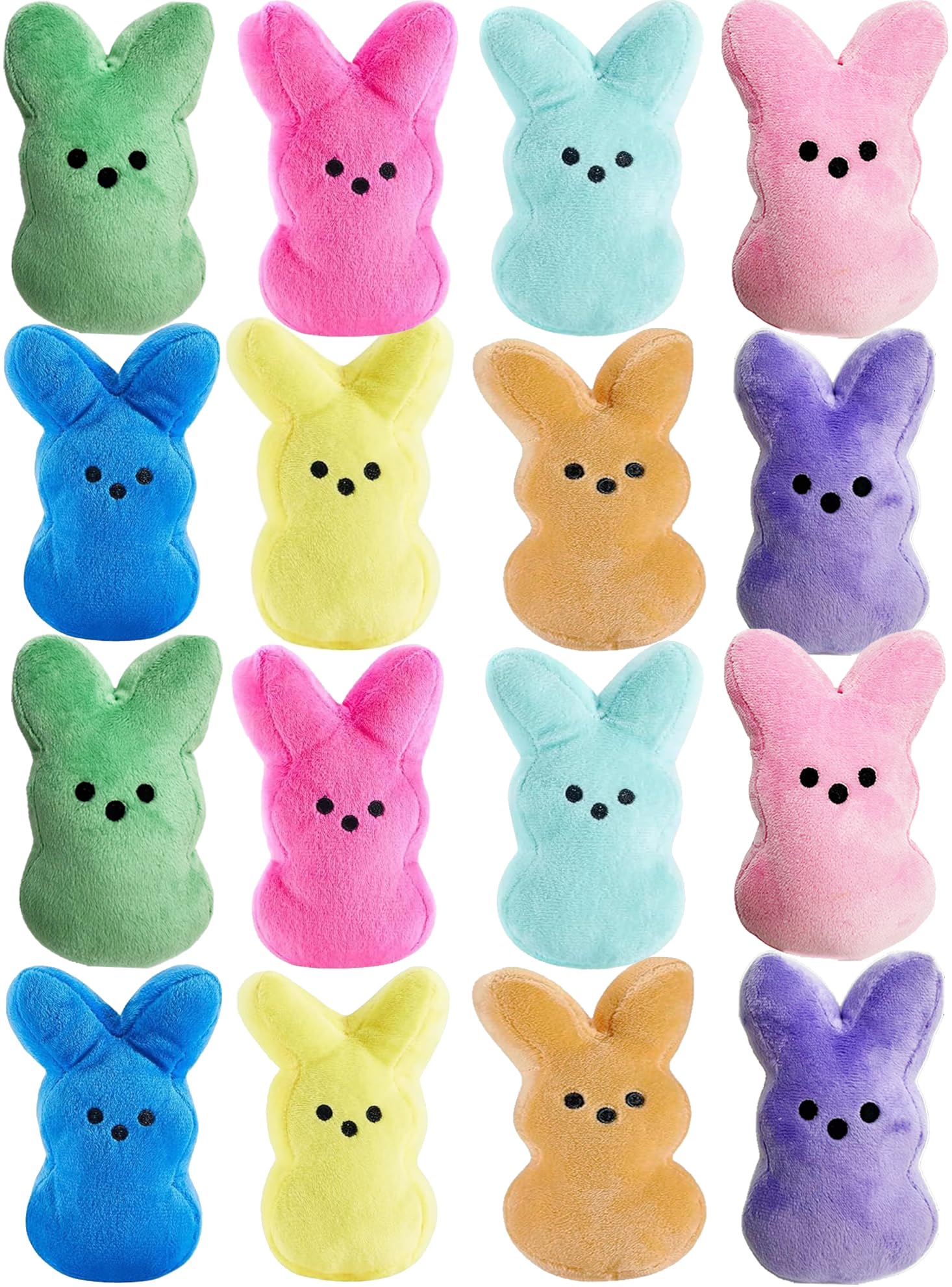 16PCS Easter Stuffed Bunny Plush Toys Easter Bunny Bulk Stuffed Animals Plushie for Kids Boys Girls Toddler Easter