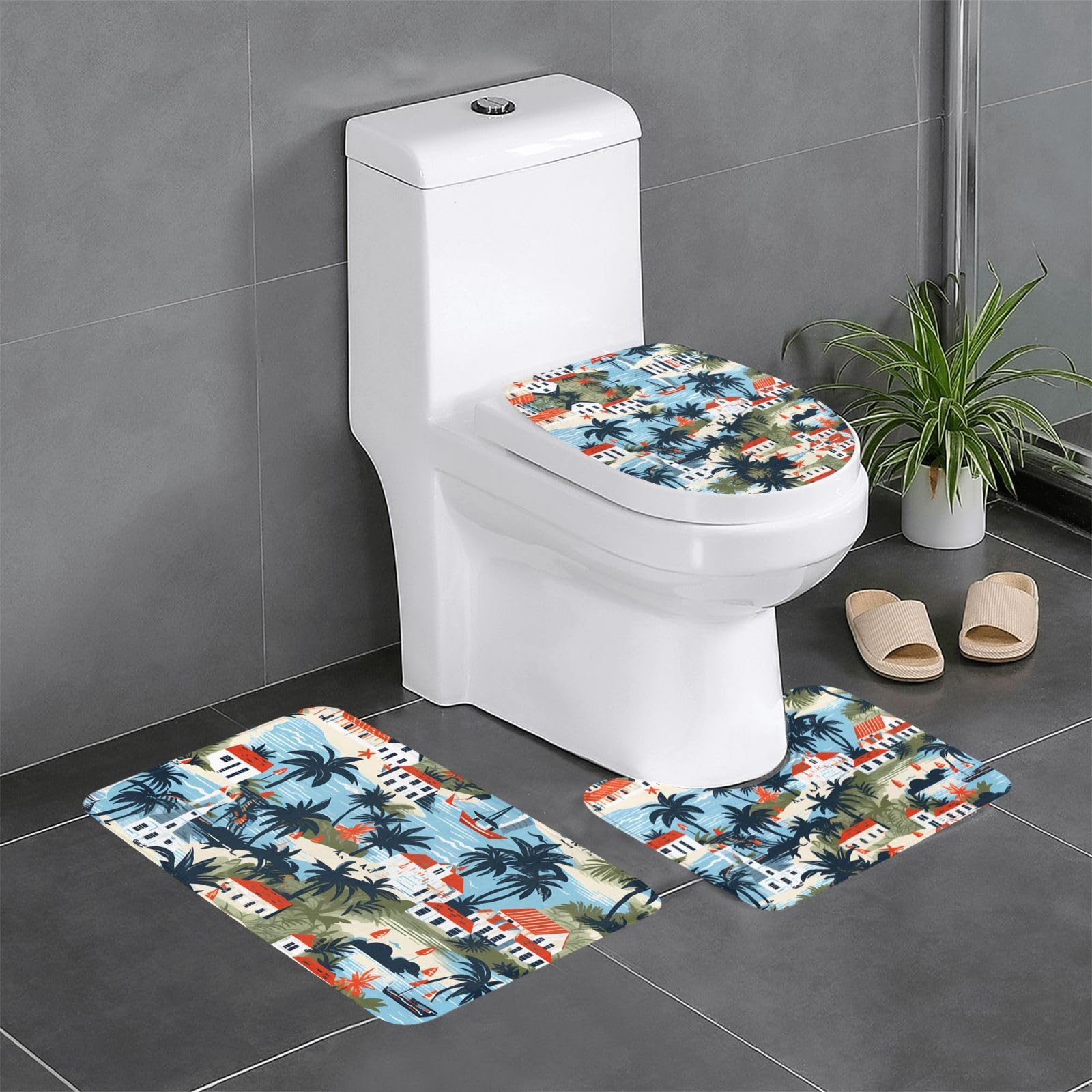 Tapis de salle de bain Cuba lot de 3 tapis de sol lavable