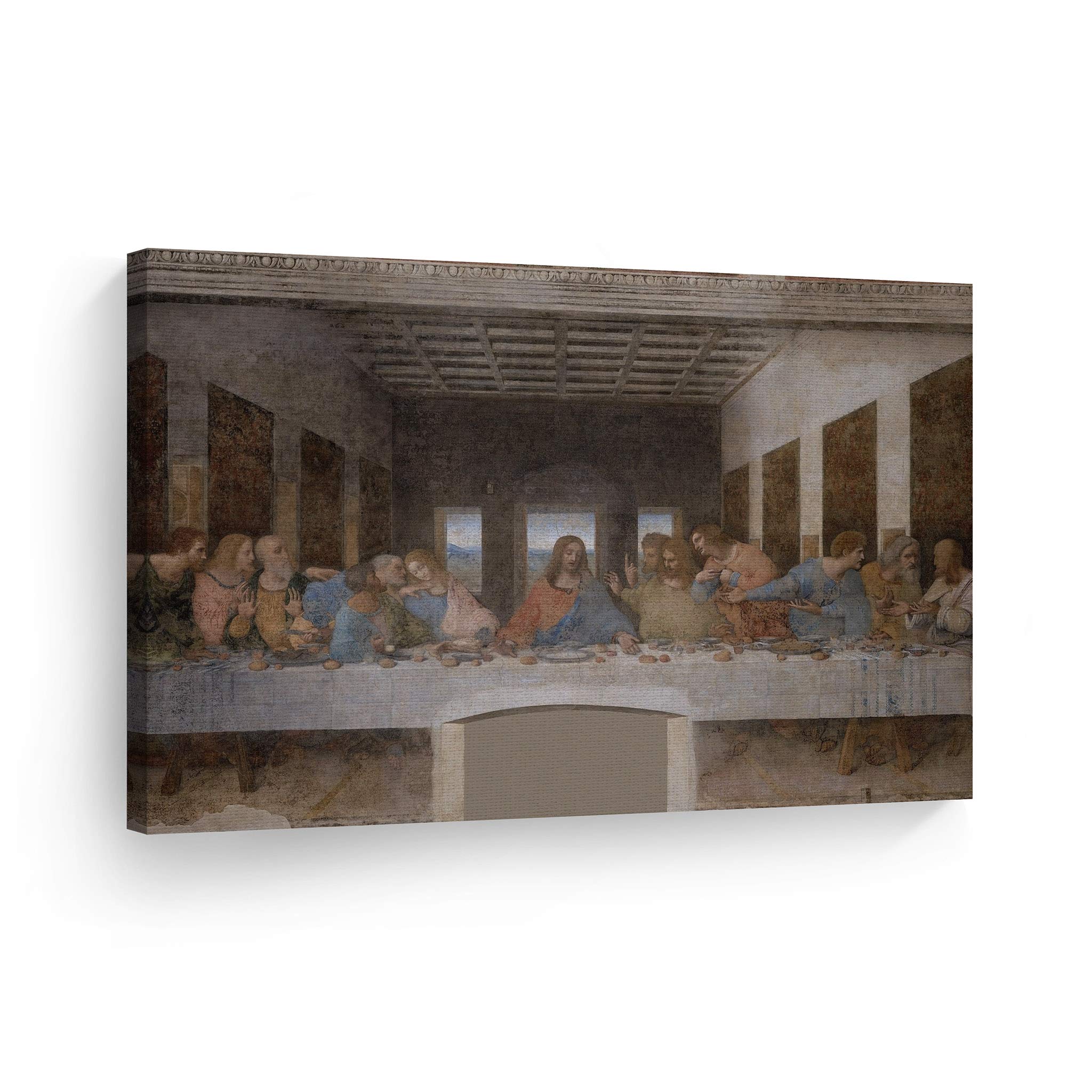 Smile Art Design Last Supper Wall Art by Leonardo Da Vinci Canvas Wall Art Canvas Print Famous Art Painting Reproduction Fine Art Wall Mural Painting Home Decor Ready to Hang-Made in USA-8x12