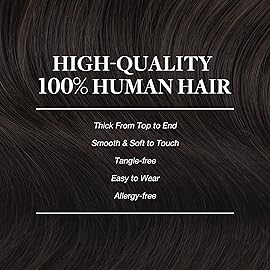 GOO GOO Clip in Hair Extensions Real Human Hair, Remy Human Hair Extensions Clip ins for Women, Natural Human Hair, 12inch 85g 7Pcs, 2A Light Brown