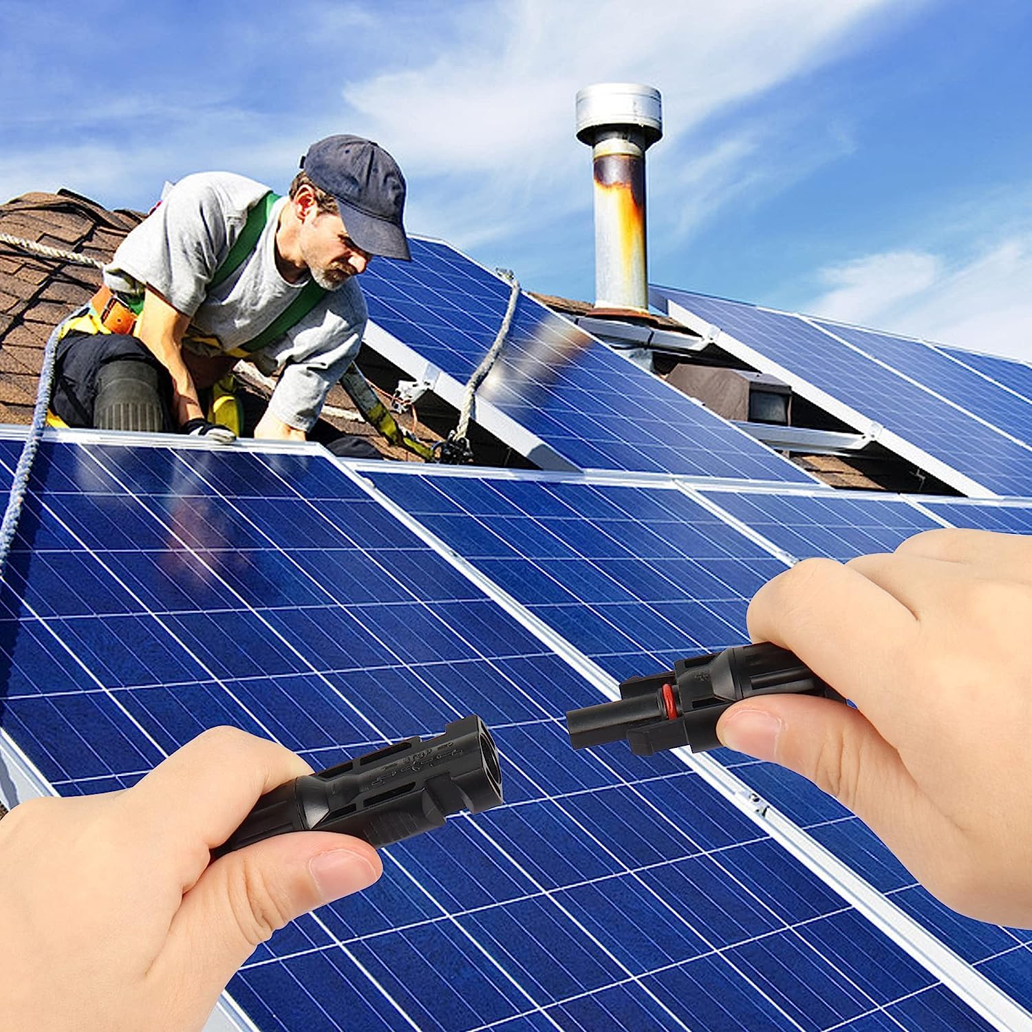 CERRXIAN Connecteur de panneau solaire 5 m 12 AWG vers câble d'alimentation femelle XT60i pour panneau solaire, centrale électrique portable RV, centrale électrique portable, batterie Lipo (16FT/5M)