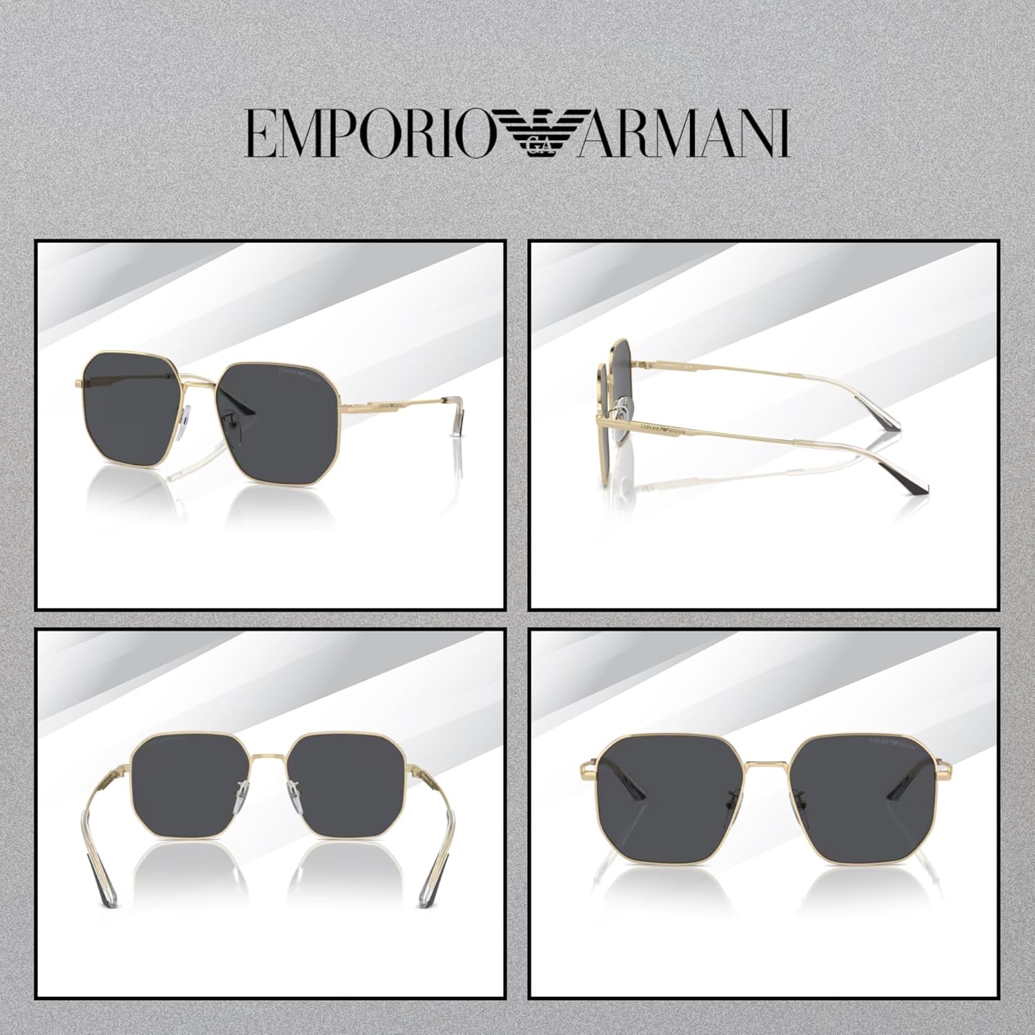 EMPORIO ARMANI EA2154D 57MM Pilot Sunglasses For Men +BUNDLE with ACCESSORY EYEWEAR KIT