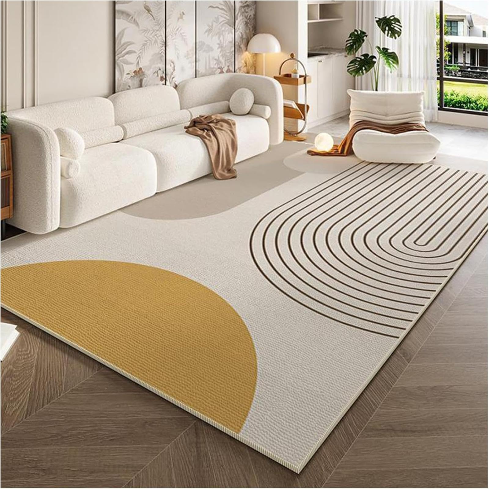 Tapis en velours cristal haut de gamme style crème chic 80x160