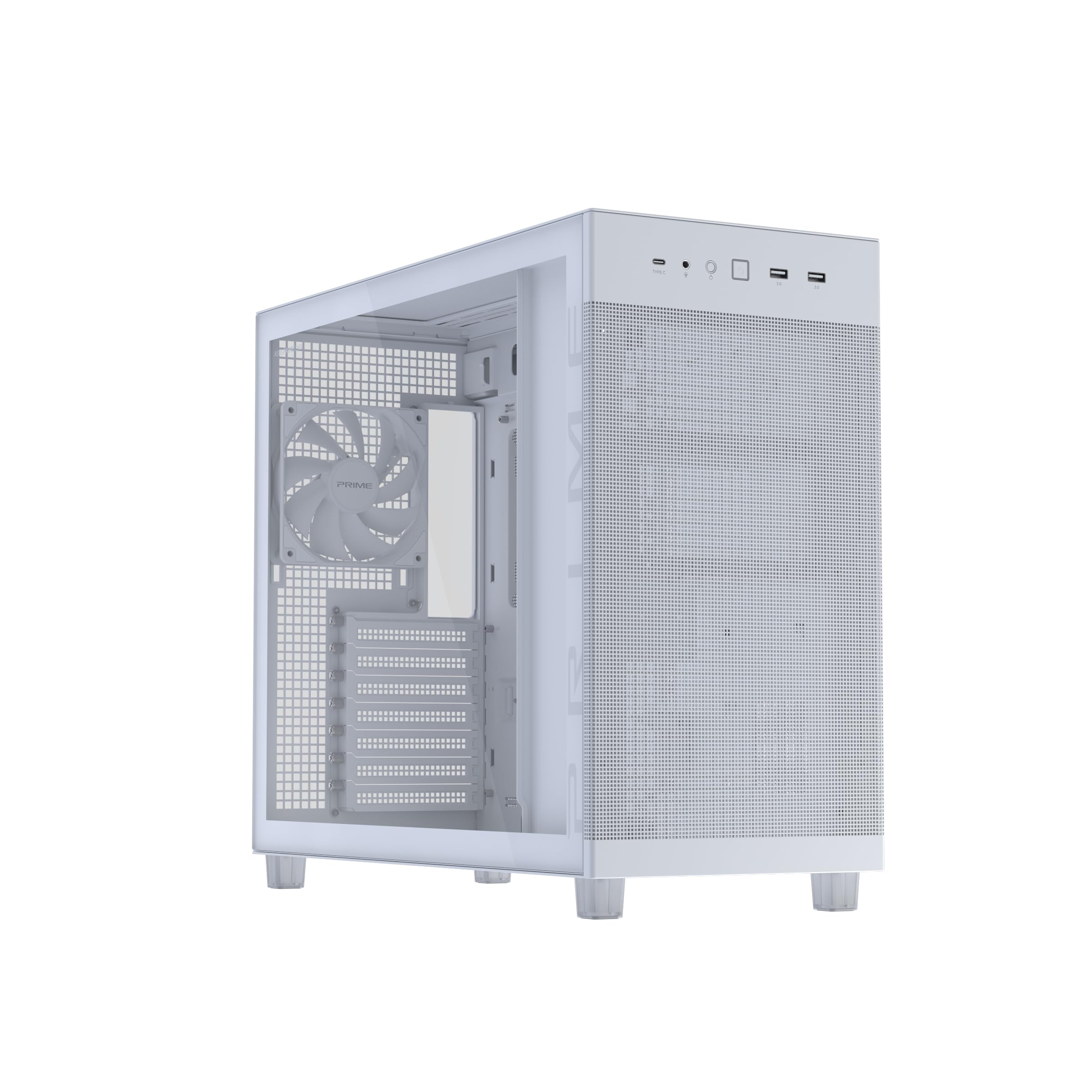 ASUS Prime AP303 TG Beyaz USB 3.2 ATX Mid-Tower Gaming (Oyuncu) Kasa (90DC00V3-B39010)