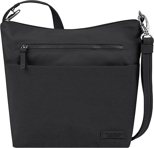 Travelon Bolso bandolera antirrobo Metro, Negro -, Classic