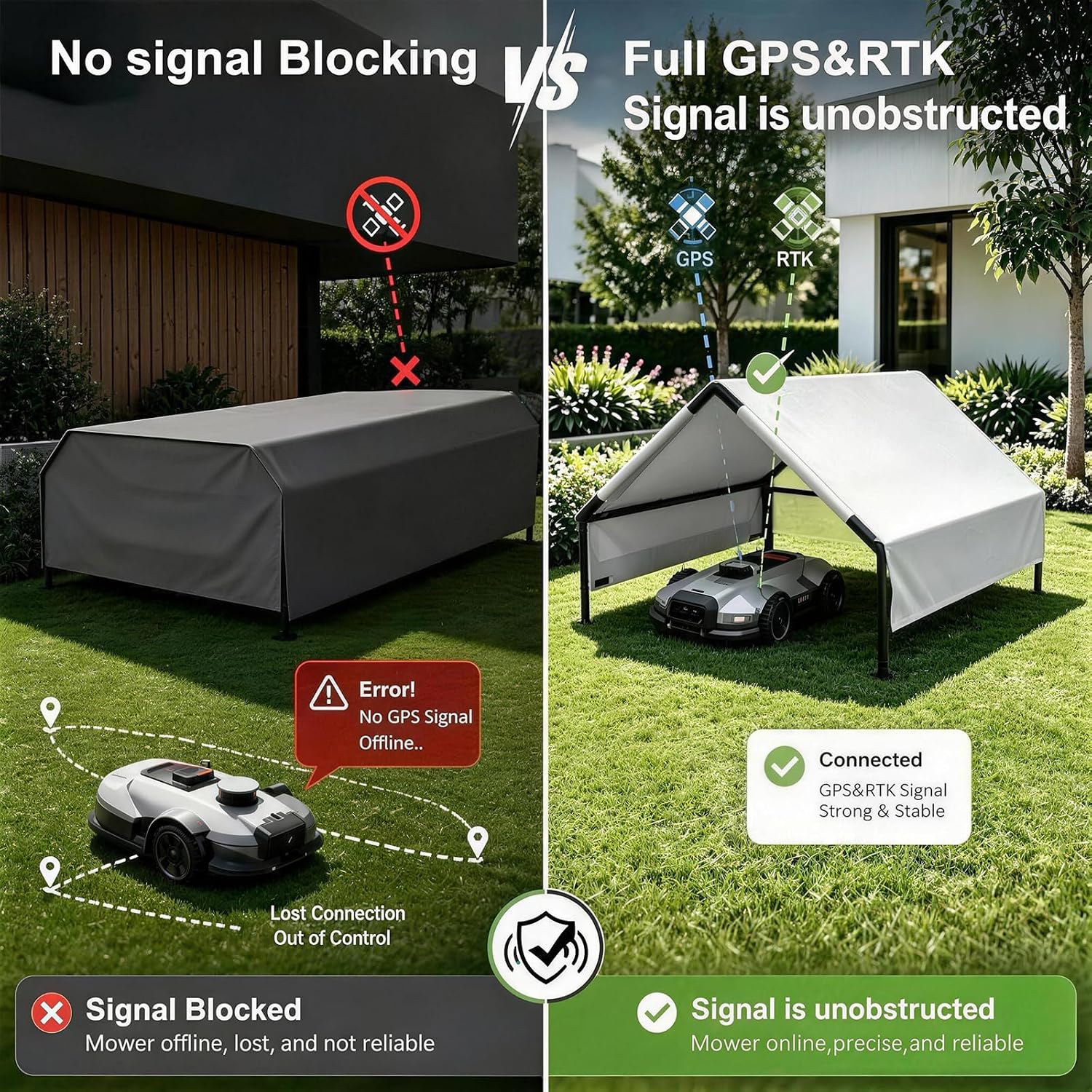 Robot Mower Garage，Shelter for All Mowers，Thickened Polyester Oxford Cloth image 5