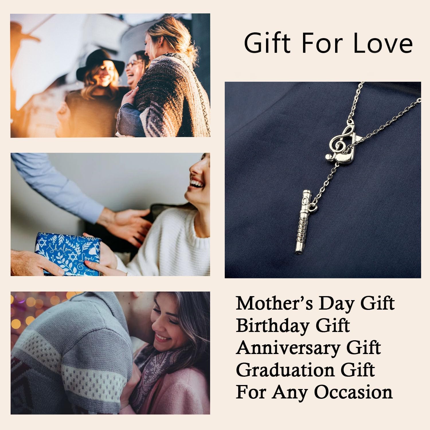 BLEOUK Flute Necklace Music Jewelry Musician Gift Player Flute Themed Lover Gift For Women - Image 6