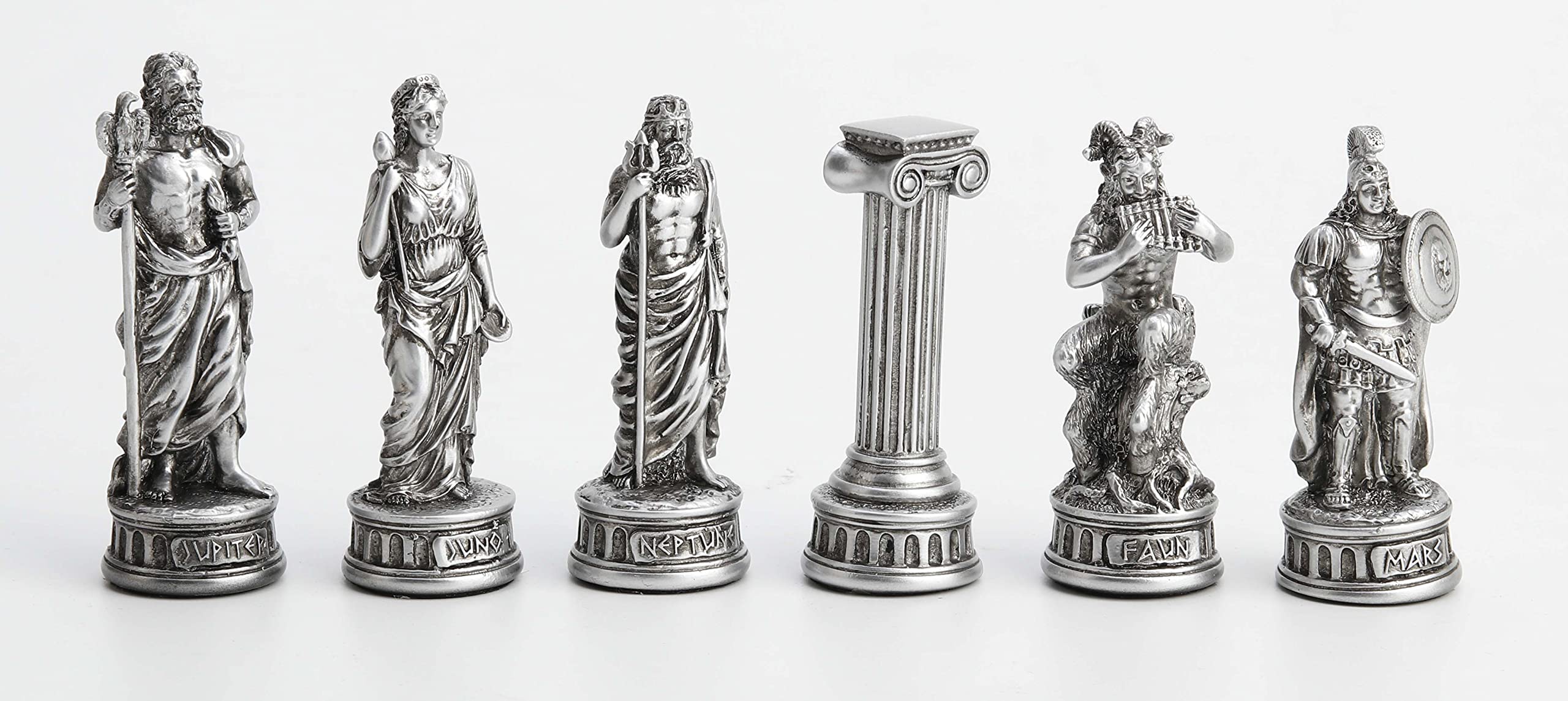 Veronese Design Statua di scacchi in resina dipinta a mano, 32 pezzi, divinità greca e romana