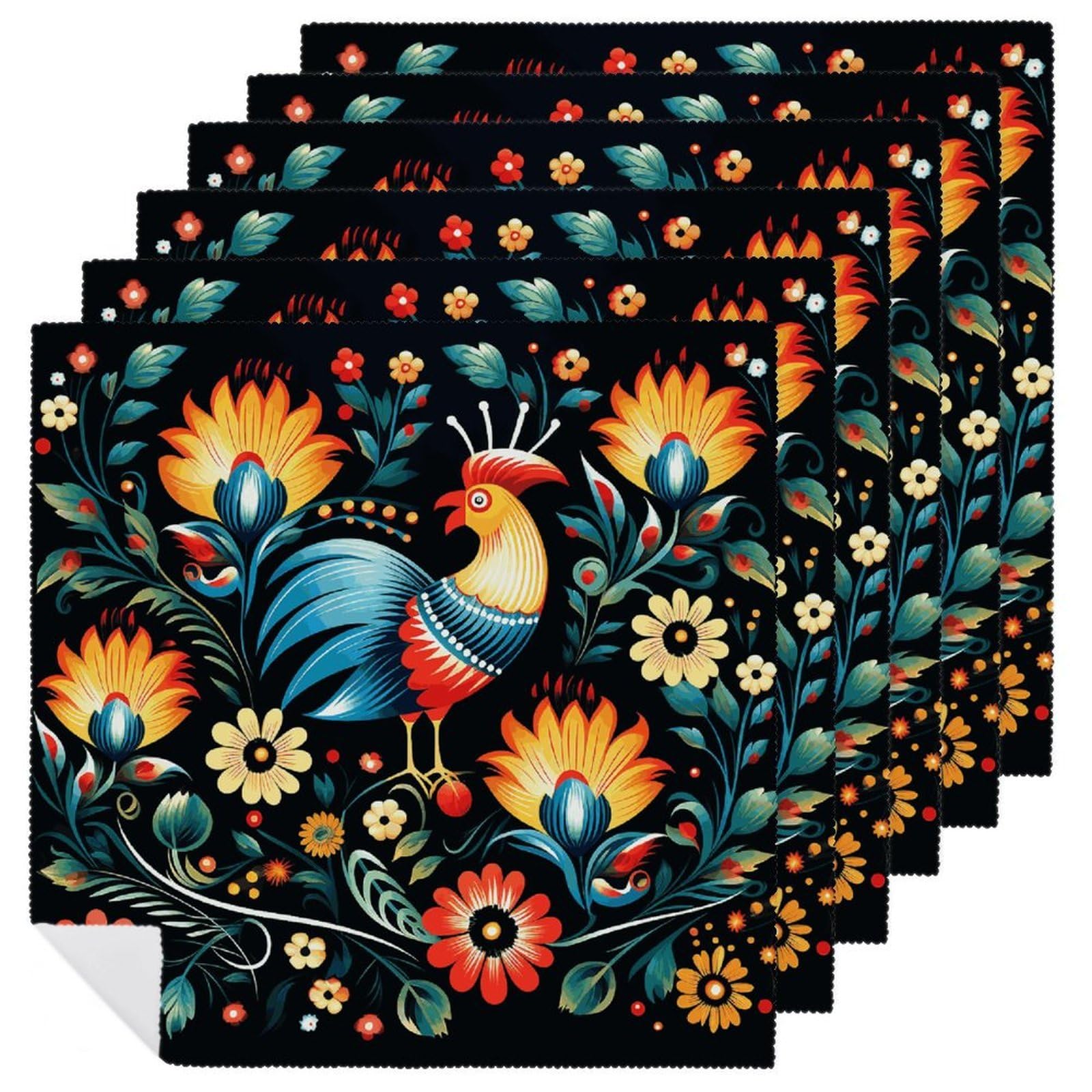 Servilletas de tela con arte popular polaco de alta calidad y diseño exclusivo para comedor