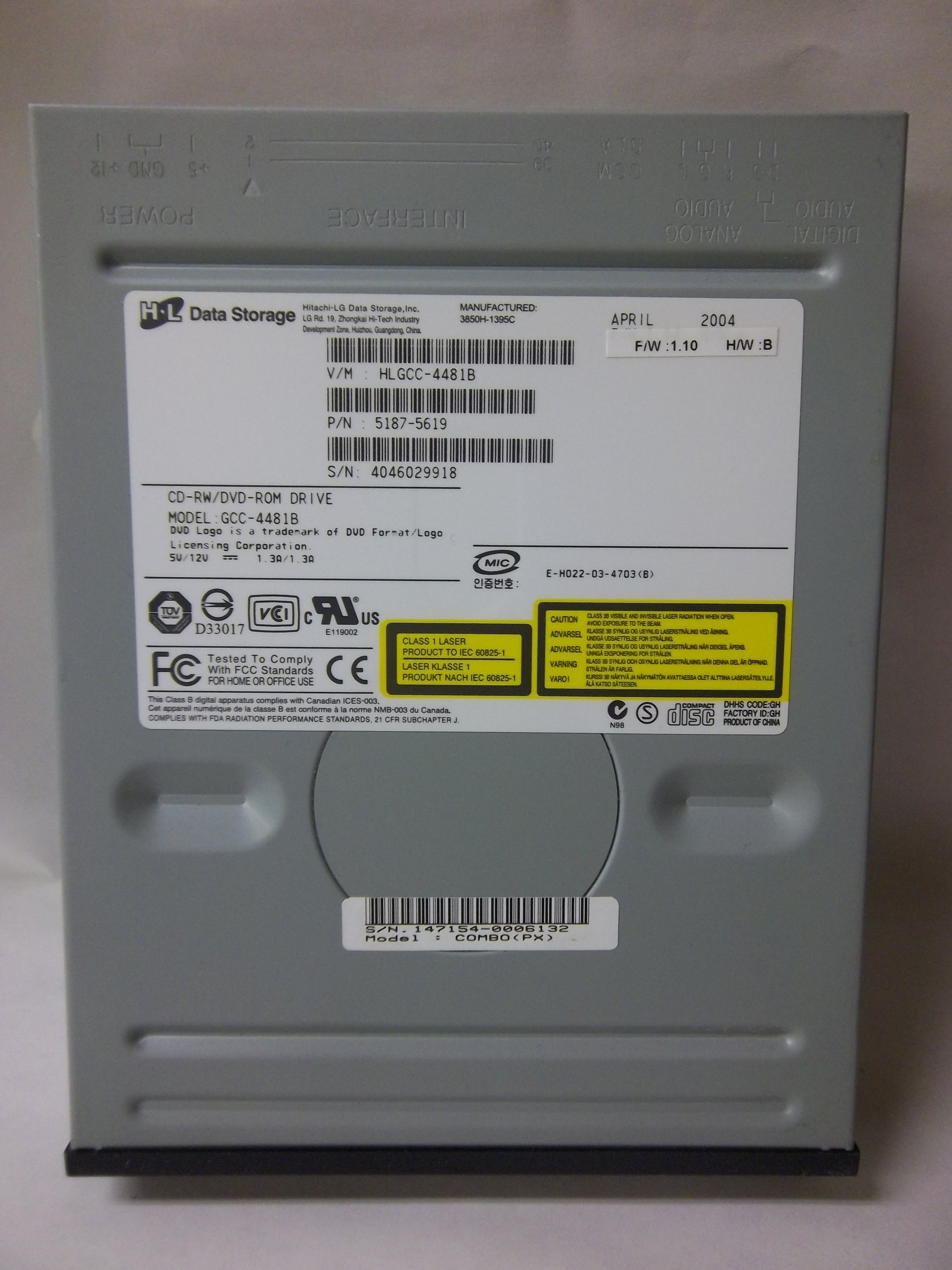 Hitachi/LG GCC-4481B 48x24x48 CD-RW/16x DVD-ROM IDE Drive