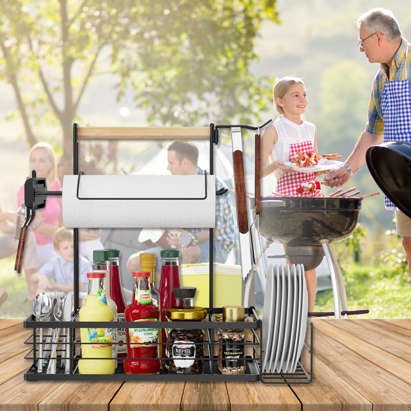 Grill Caddy con portarotolo di carta