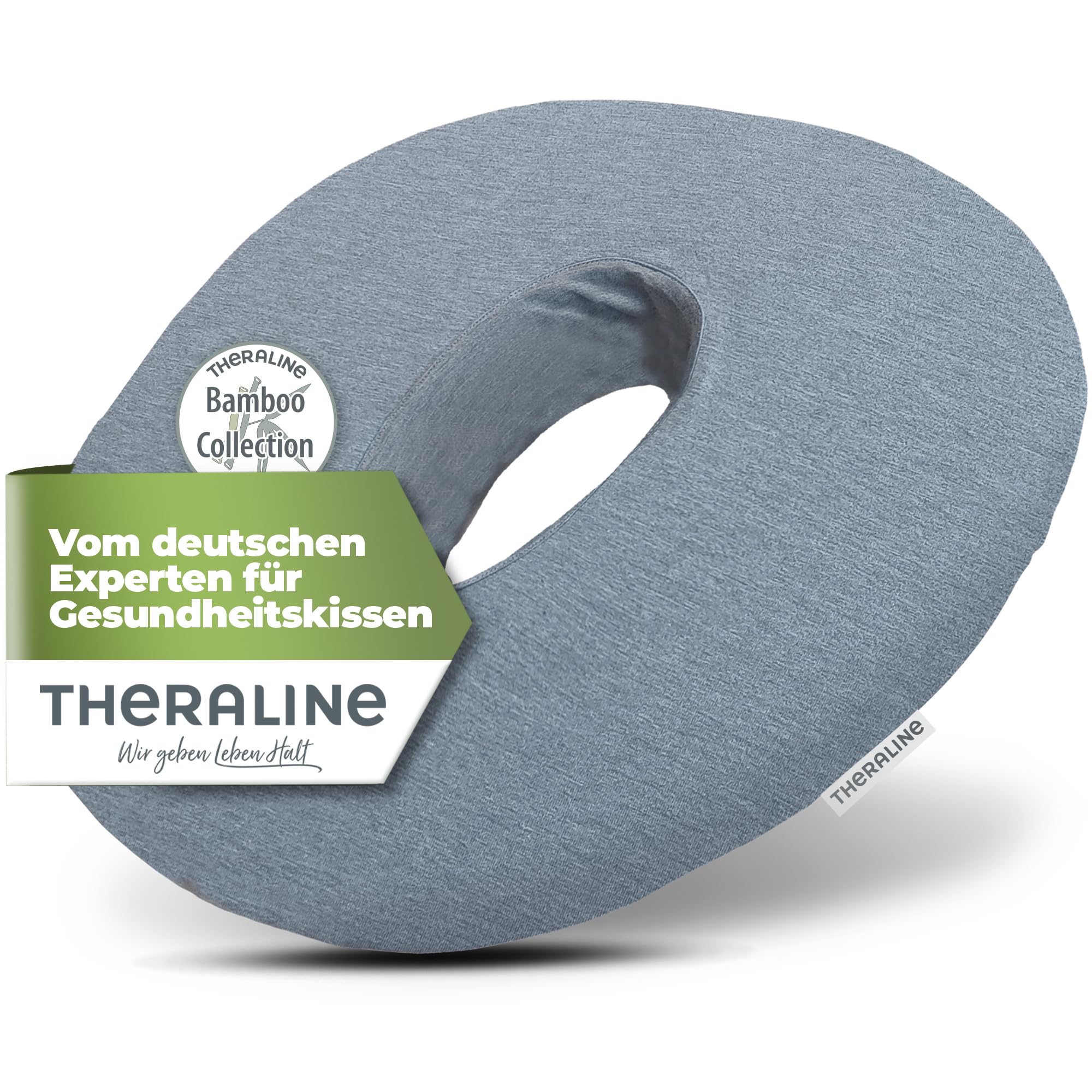 Theraline Ergonomischer Sitzring zur Steißbein Entlastung, Sitzring nach OP, Geburt oder als Hämorrhoiden Sitzkissen, orthopädisches Donut Kissen