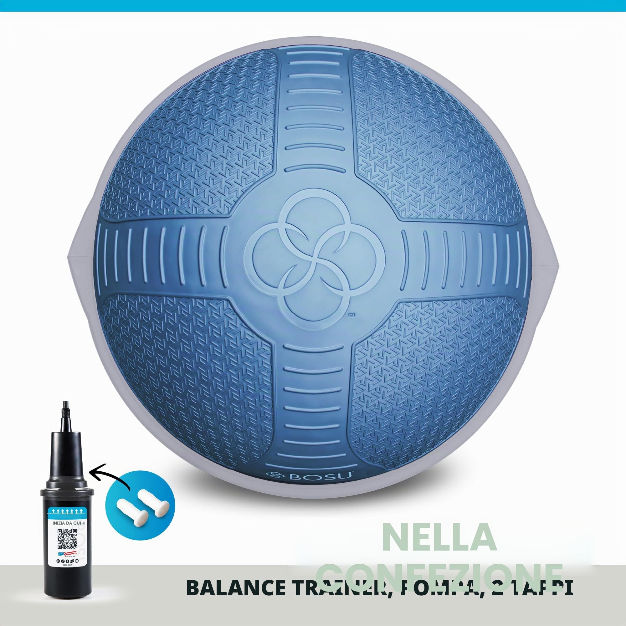 BOSU 72-10850-PNG NextGen PRO Balance Trainer, Ideale per Una Posizione precisa del Corpo e per Esercizi Cardio, agilità, Forza, Core, Equilibrio o Mobilità, 65 cm (Blu)