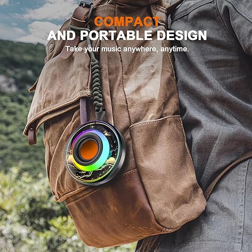 Miniatura 5 de Altavoz Bluetooth portátil, altavoz de ducha con luces RGB, audio de alta fidelidad, IPX7 impermeable, Bluetooth 5.4, tiempo de reproducción
