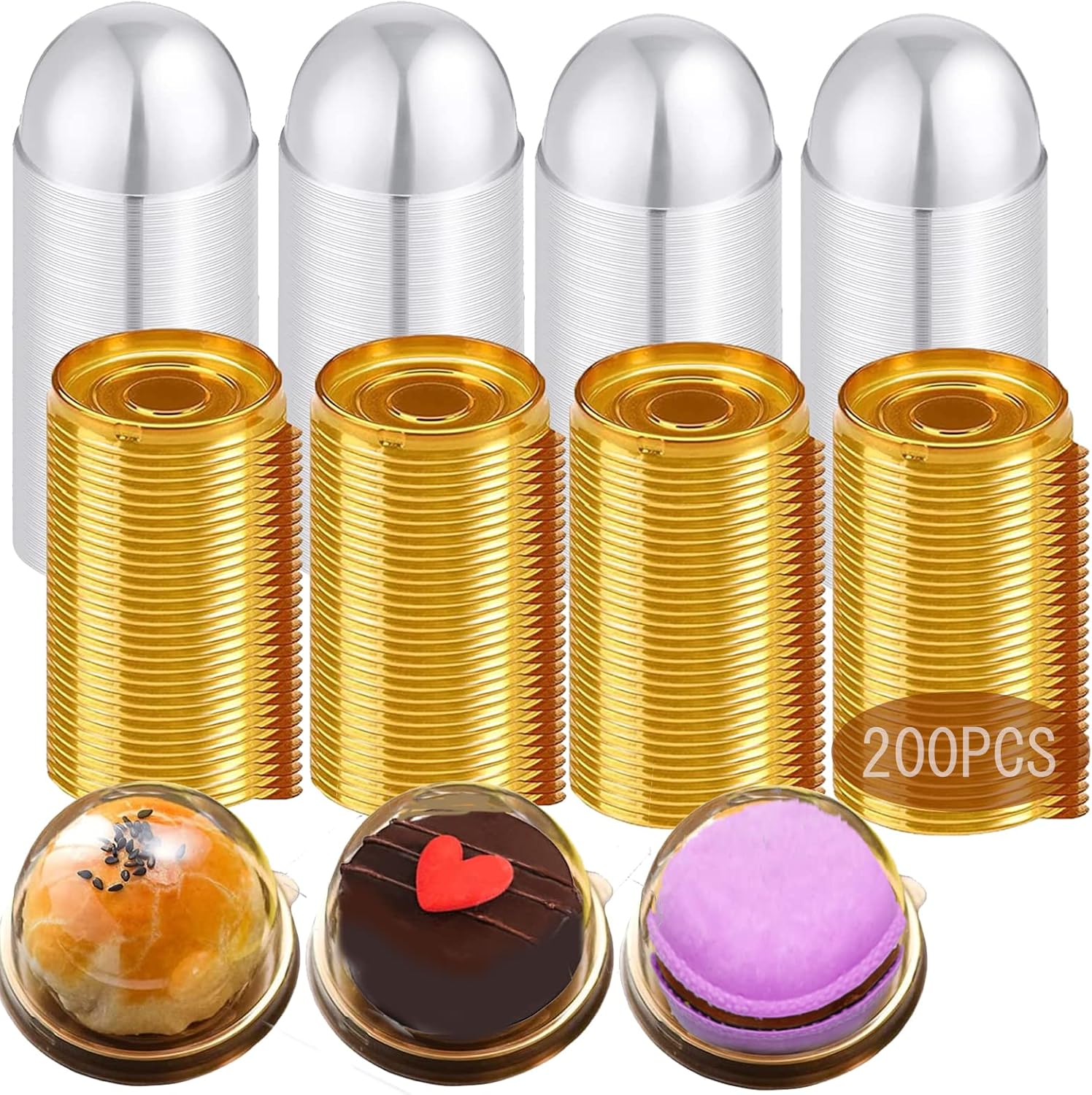 Powerful 200 Pcs Mini Cupcake Container 2.8 Inches Clear