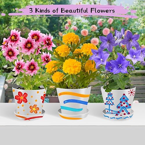 Miniatura 6 de Kit de jardinería infantil de pintura y plantas para niñas y niños, juguetes de jardín, flores, jardinería, regalo para niños, macetas de flores,